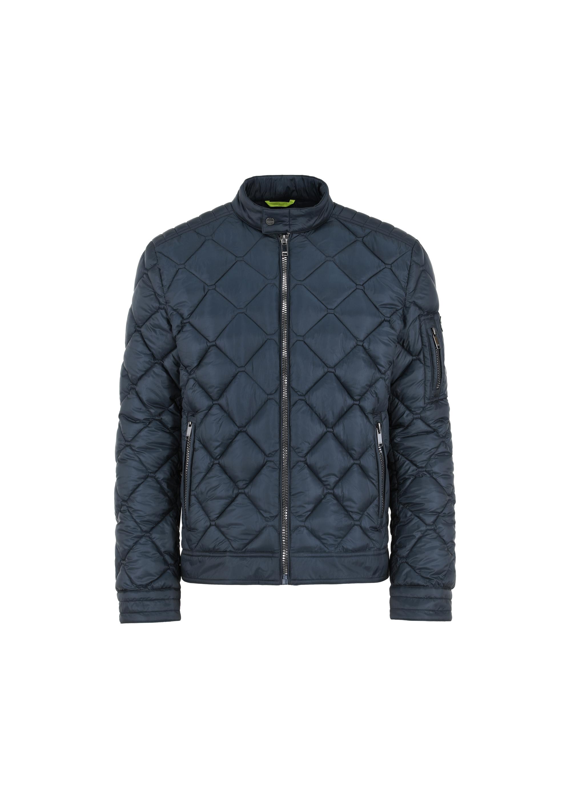 Navy blue men's quilted spring jacket KURMT-0327-68(W24)-04