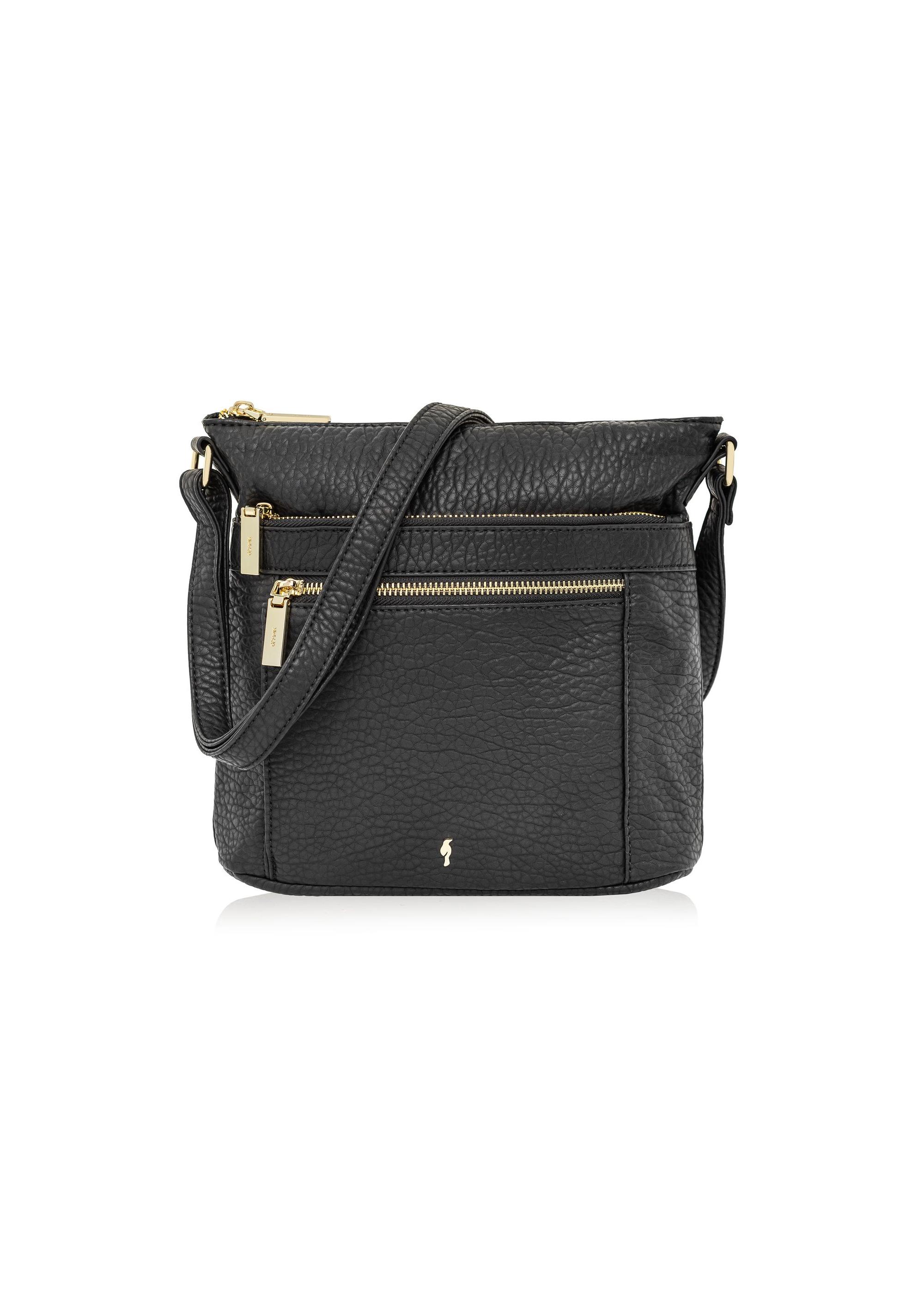 Black women's bag with zippers TOREC-0847A-99(Z24)