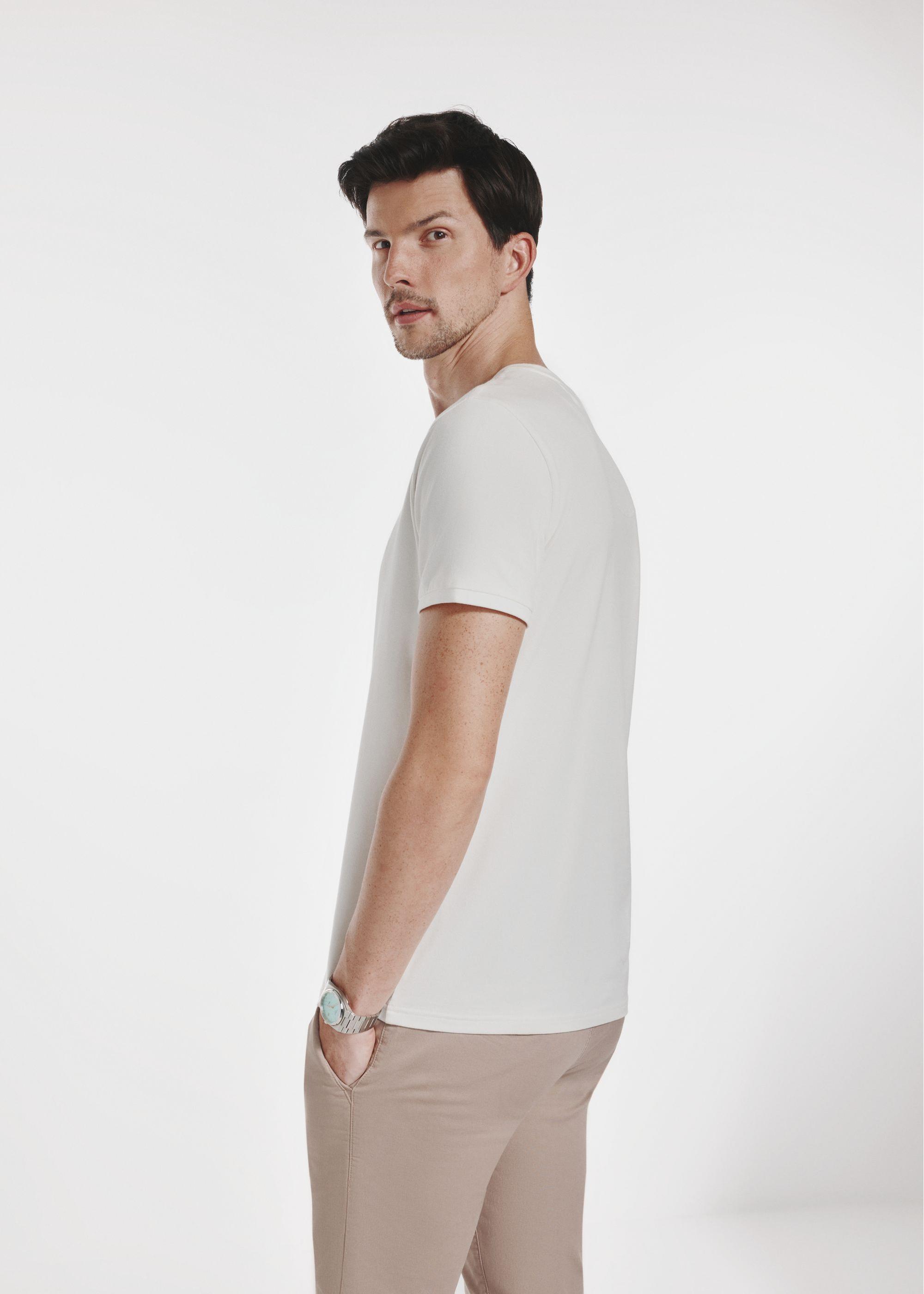 White basic men's T-shirt with logo TSHMT-0088-11(W24)-02