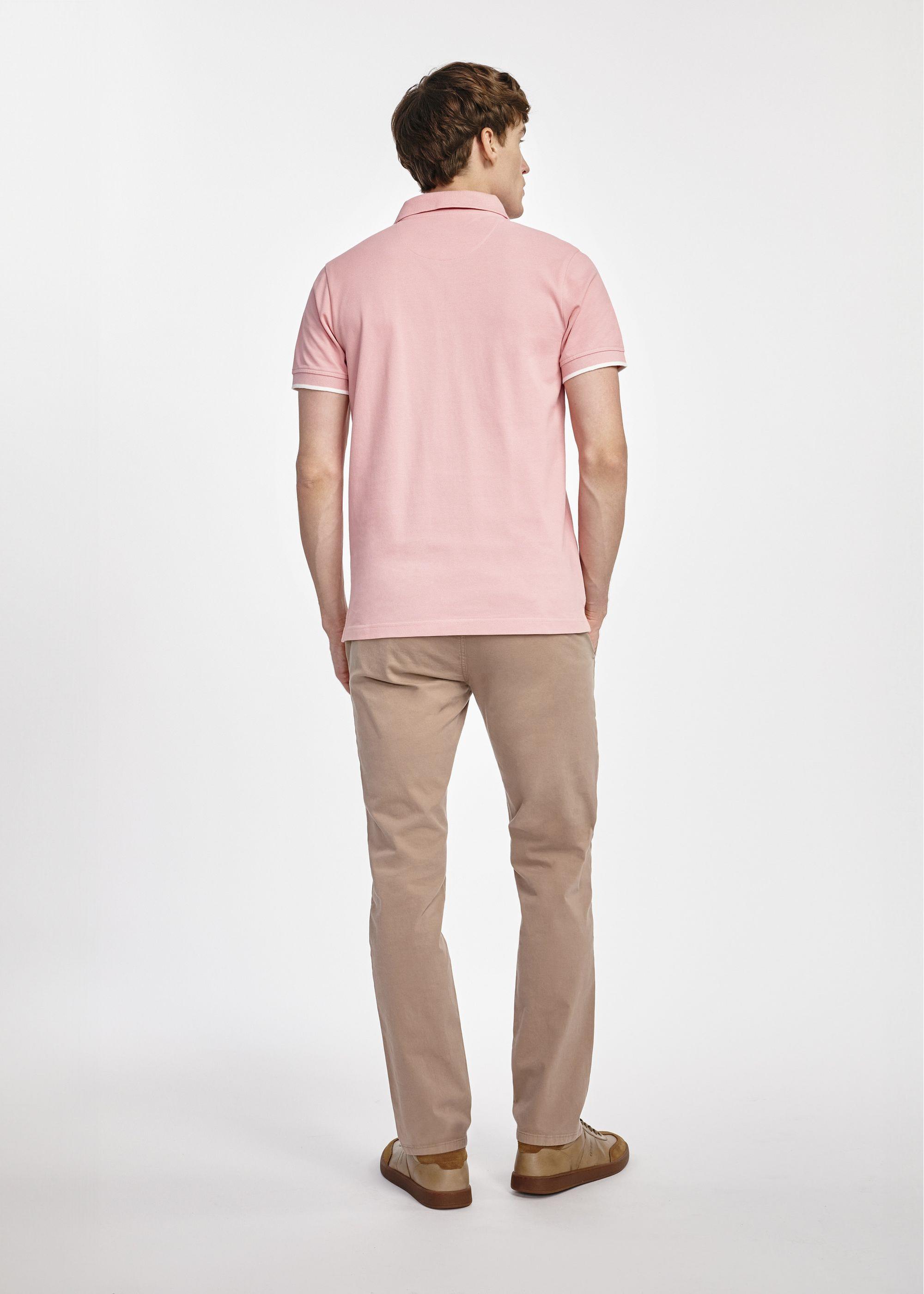 Light pink men's cotton polo shirt POLMT-0045B-33(W25)-05