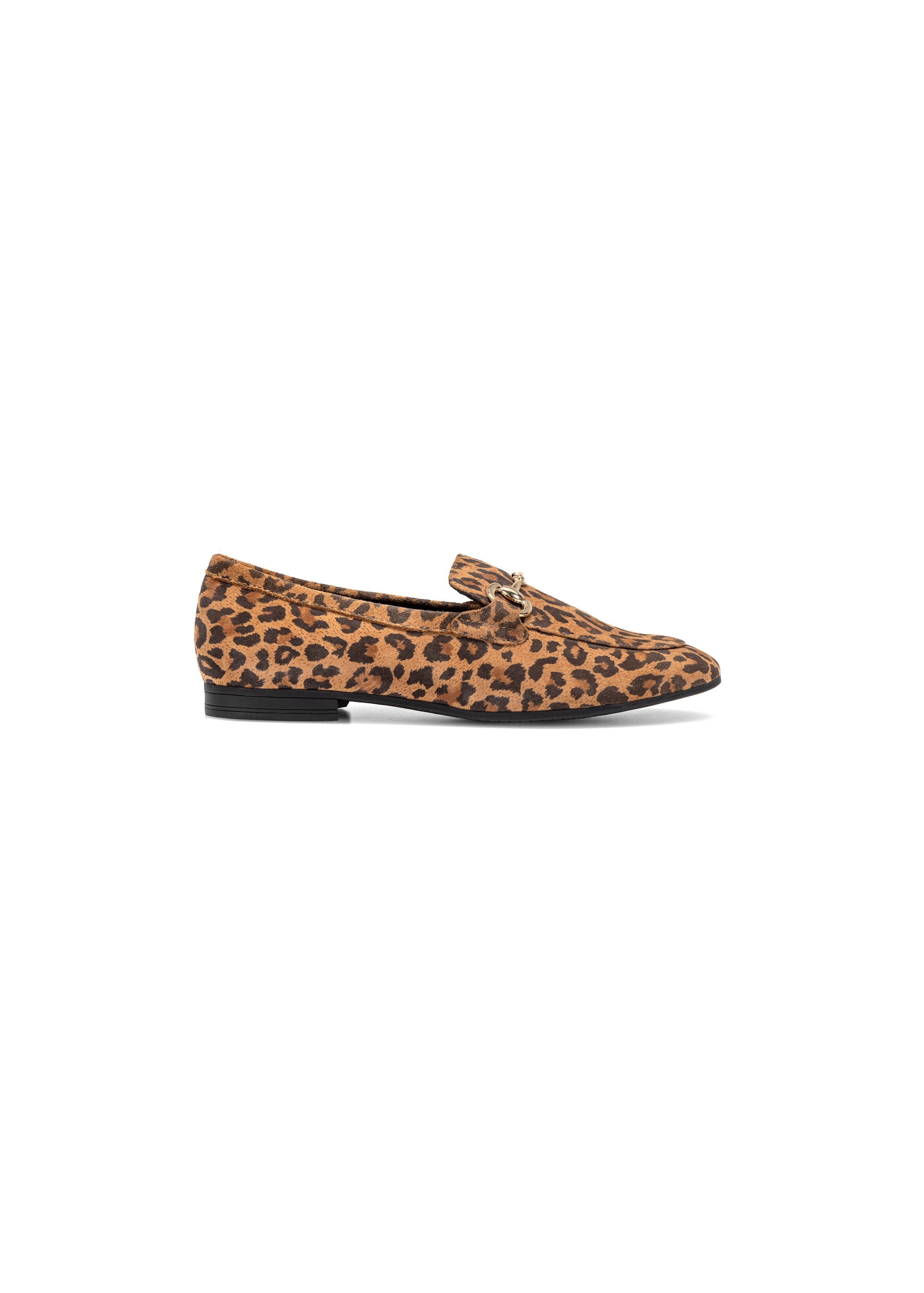 Women's leather loafers in leopard print BUTYD-1181-86(W25)-01