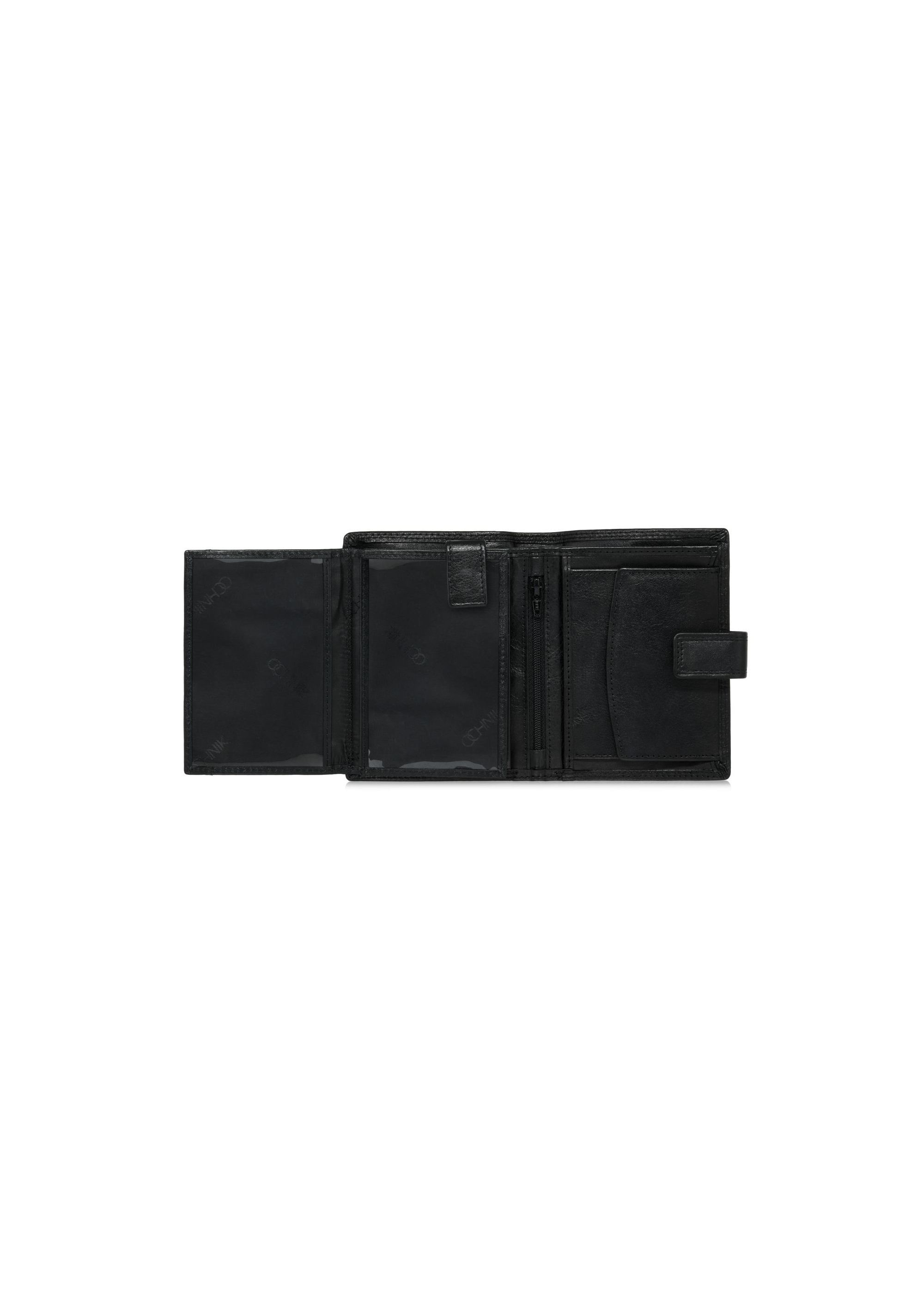 Men's black leather clasp wallet PORMS-0605-99(W24)-04