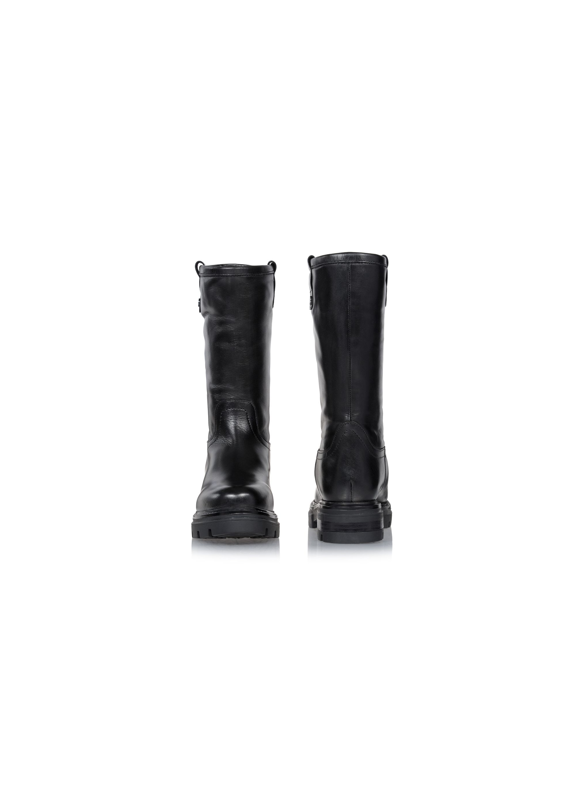 Women's black leather boots BUTYD-1001-99(Z23)-03