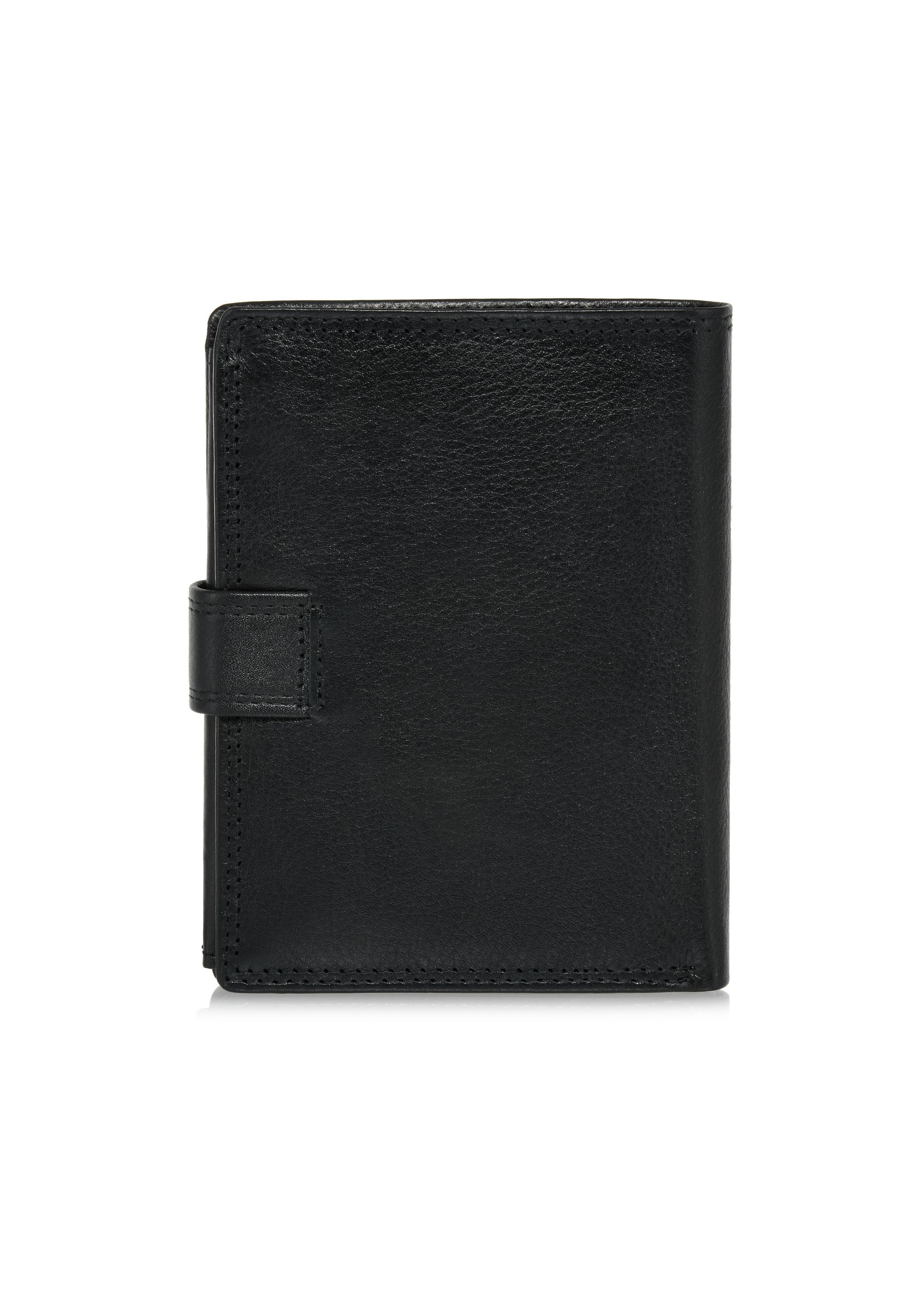 Men's black leather clasp wallet PORMS-0605-99(W24)-02