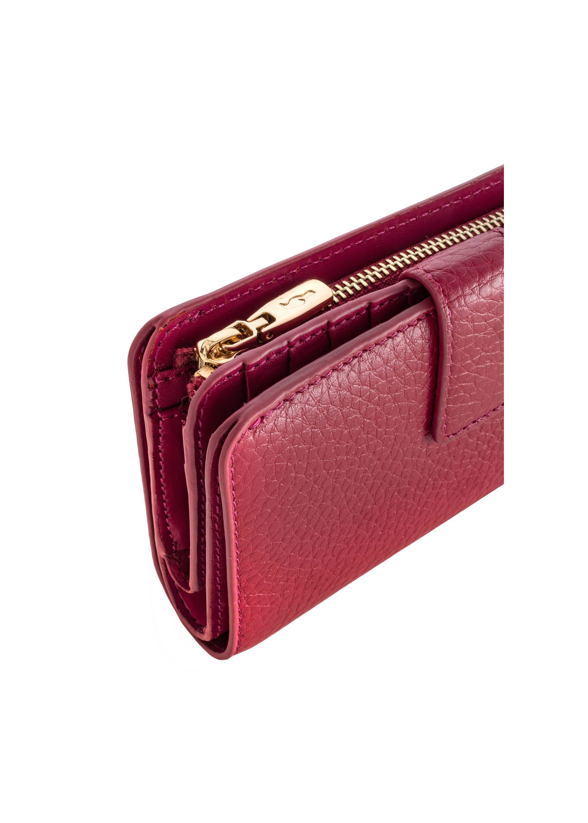 Women's pink leather wallet PORES-0896-34(W24)-08