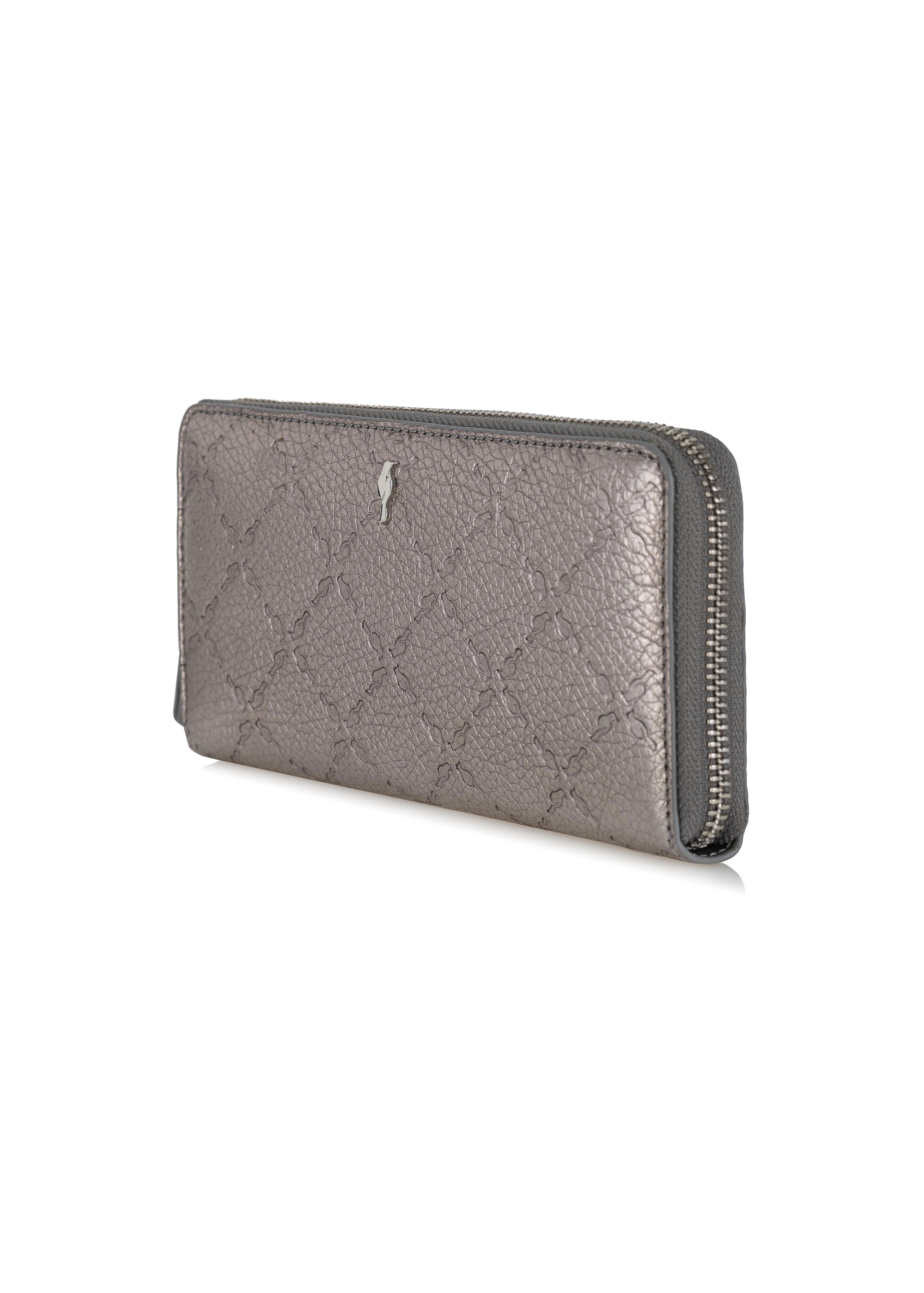 Large silver ladies wallet with embossing PORES-0869-92(Z23)-02