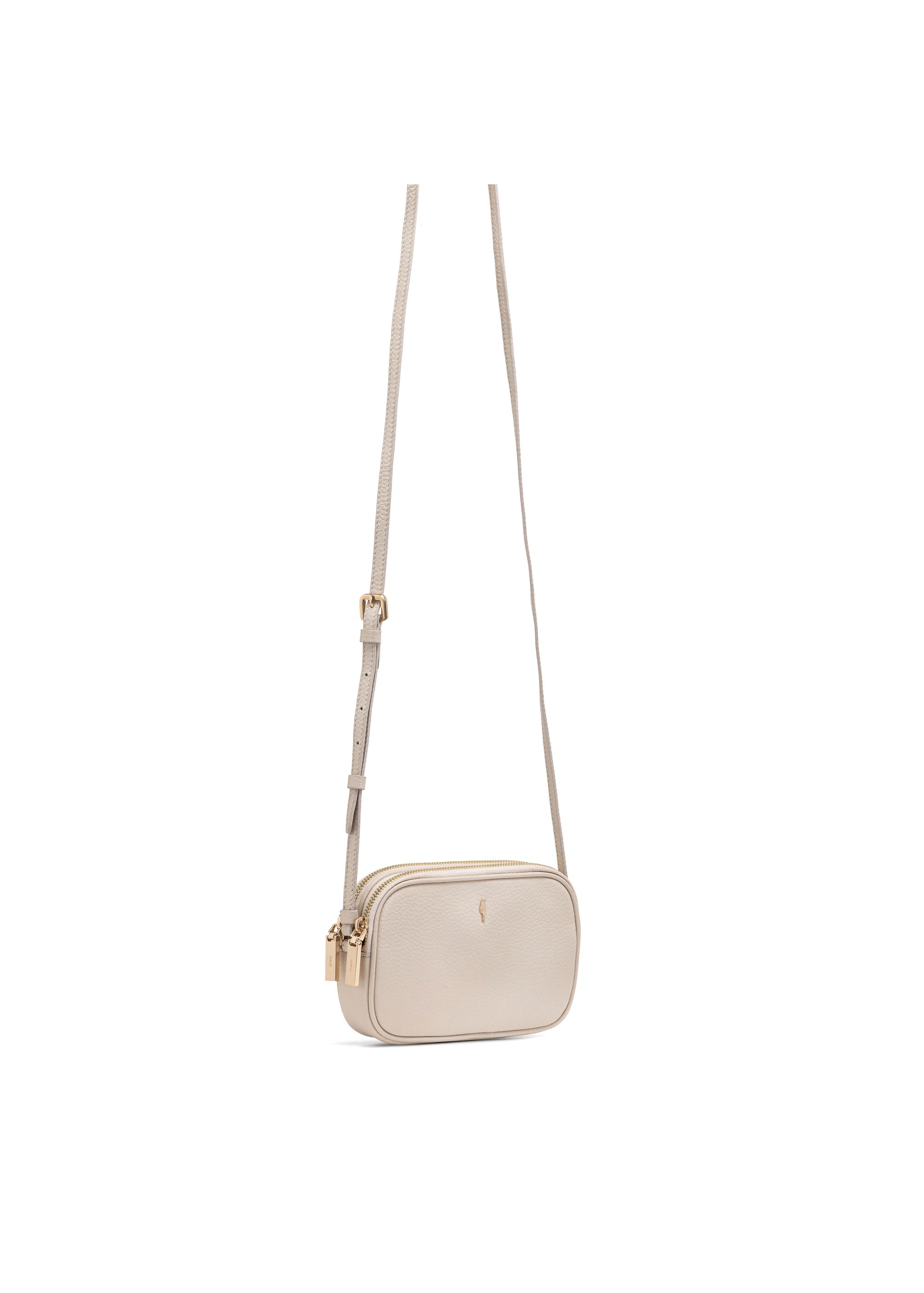 Small cream leather women's handbag TORES-0466C-12(W25)-07