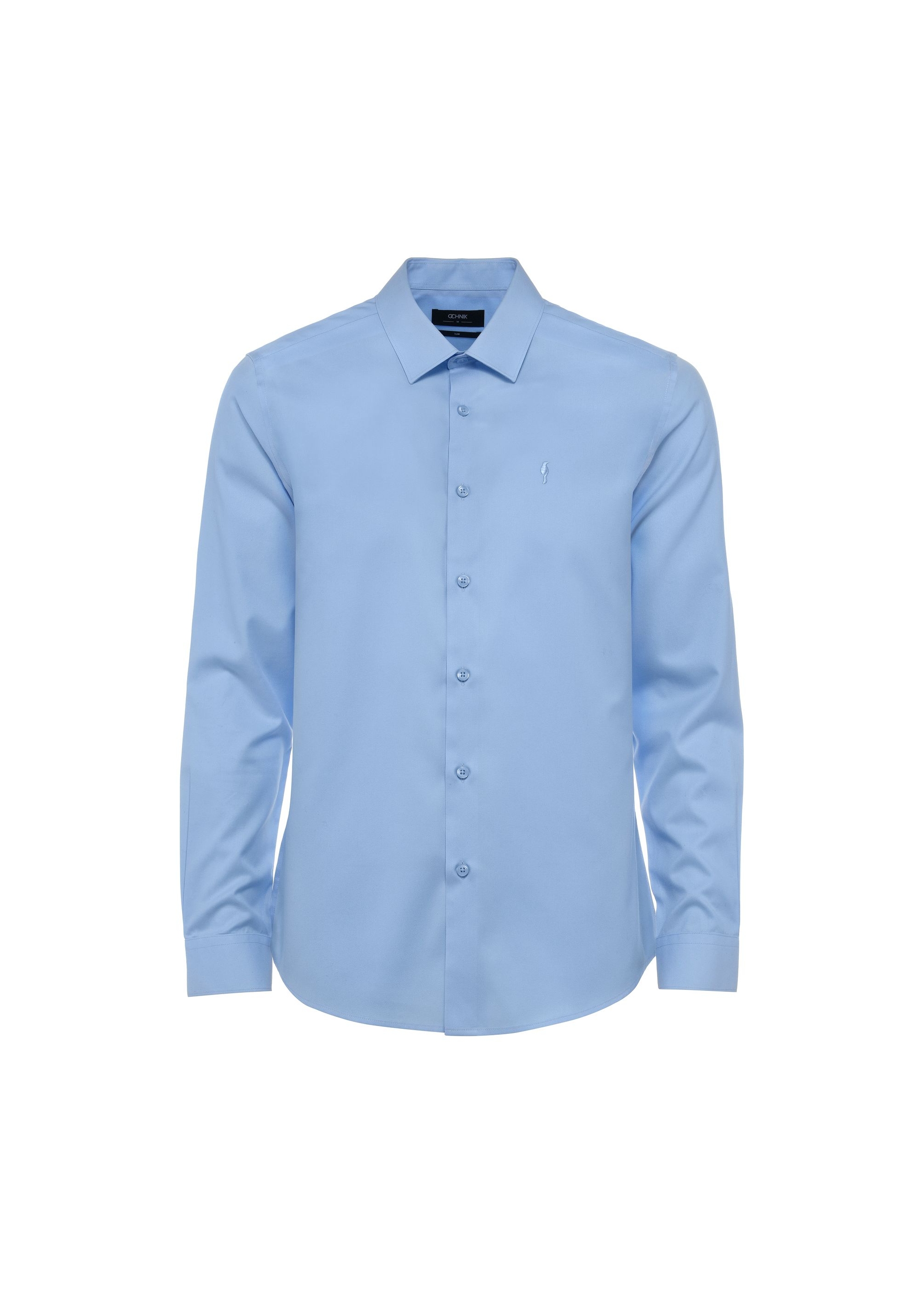 Blue men's cotton shirt KOSMT-0341-61(W25)-01