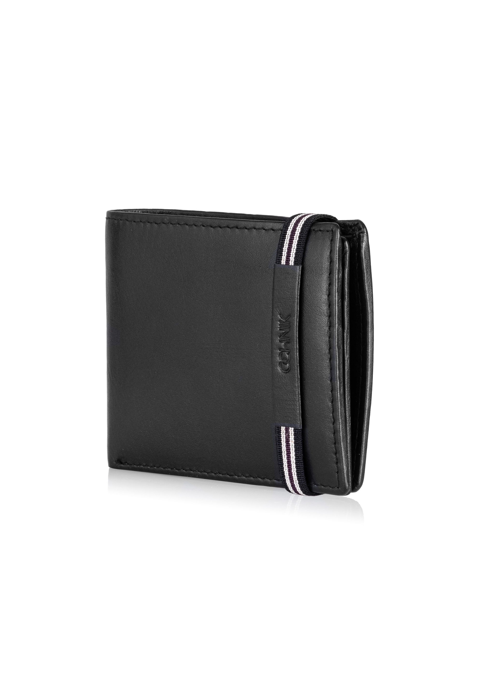 Men's leather wallet with elastic band PORMS-0517-99(W24)-02