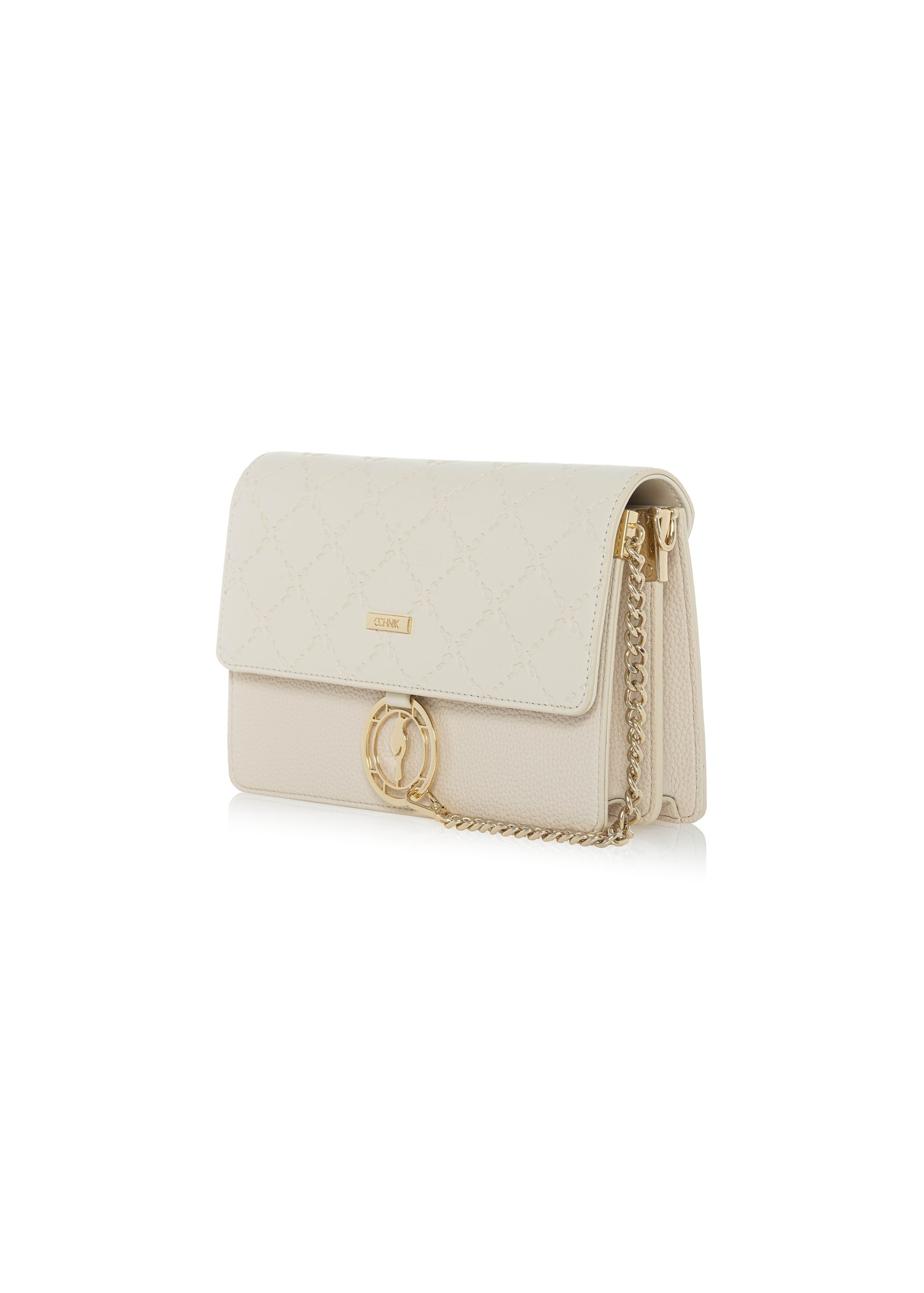 Cream women's handbag with monogram TOREC-0536B-12(W25)-02