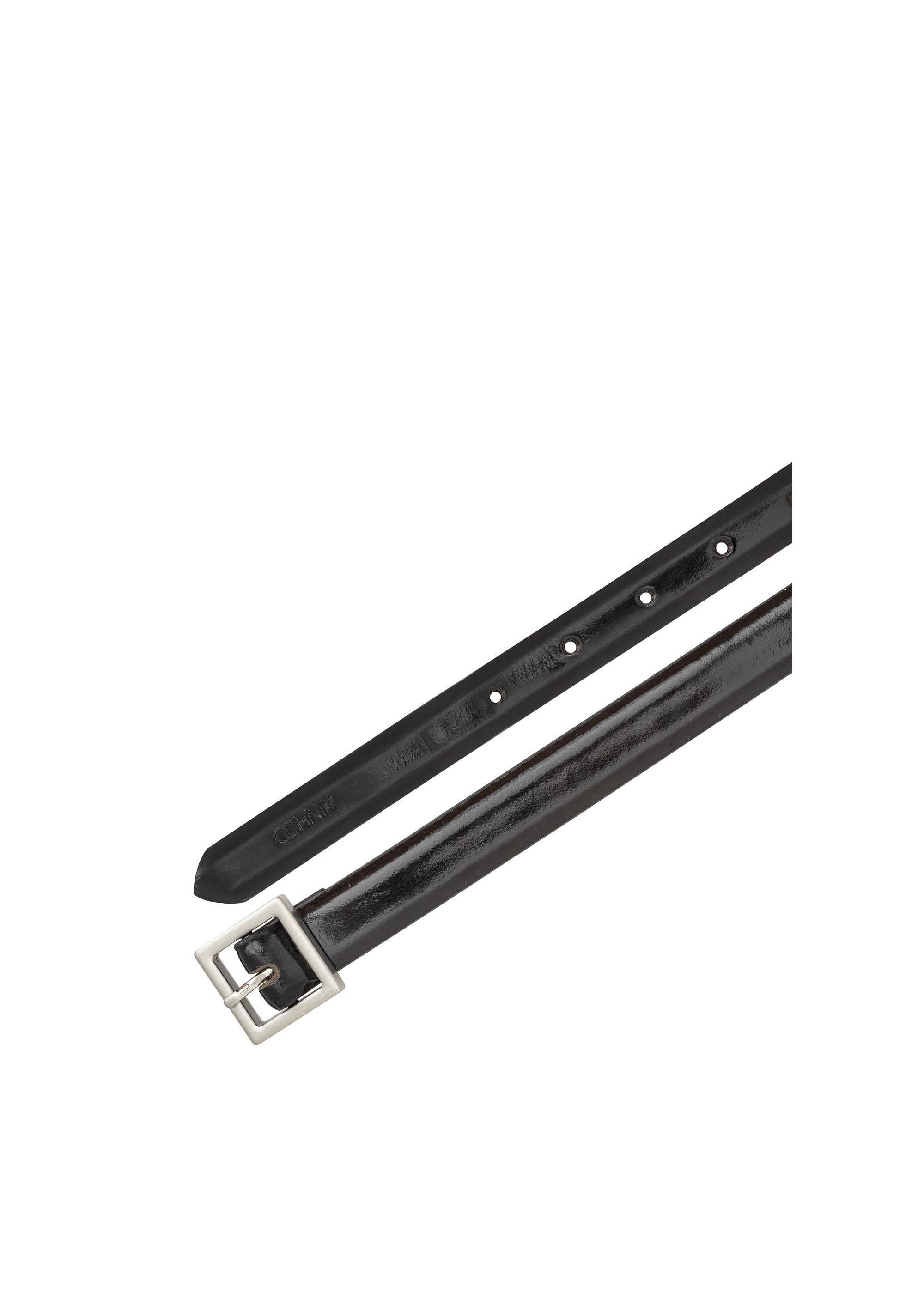 Black patent leather women's belt PASDS-0315-98(Z24)-02