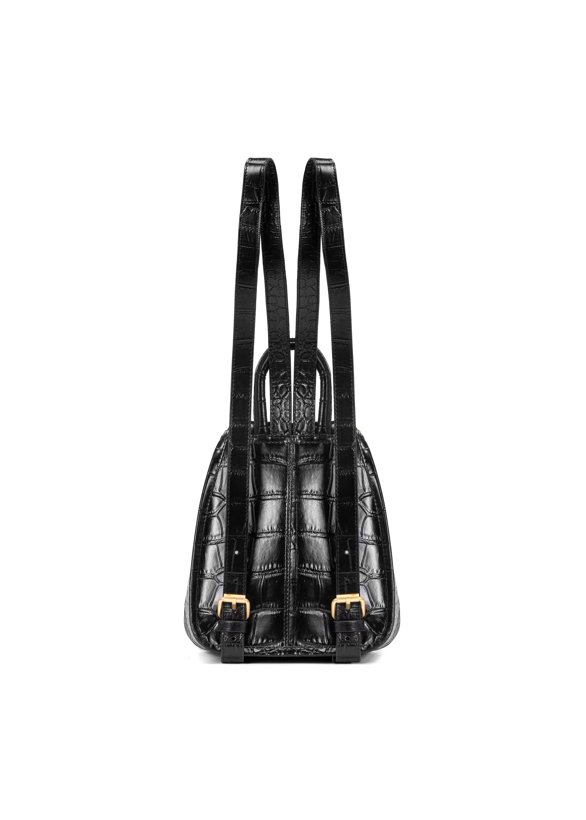 Black small leather women's backpack PLCDS-0002-99(W25)-04