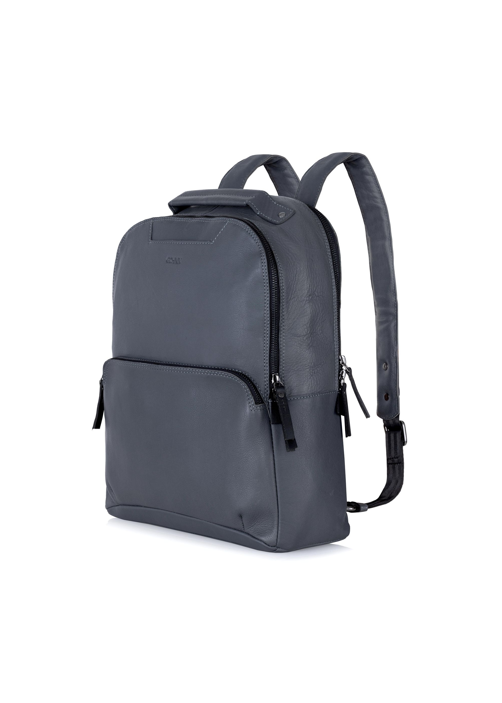 Gray leather men's backpack TORMS-0405-95(Z23)-02