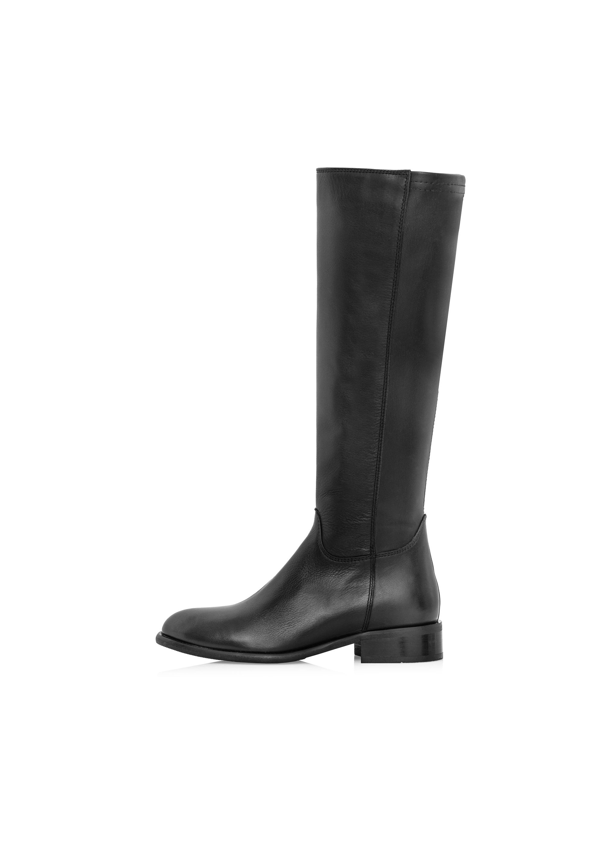 Black leather boots BUTYD-1135-99(Z24)-04