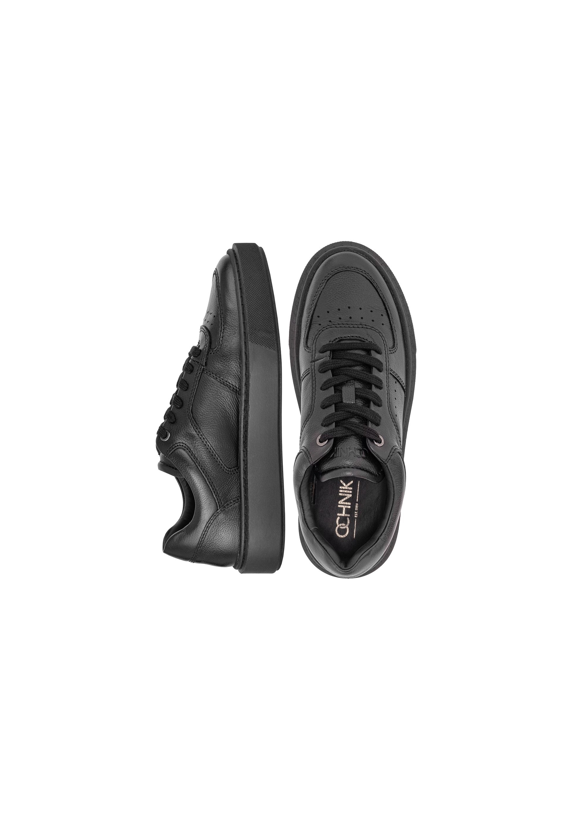 Black leather men's sports shoes BUTYM-0464-99(Z24)