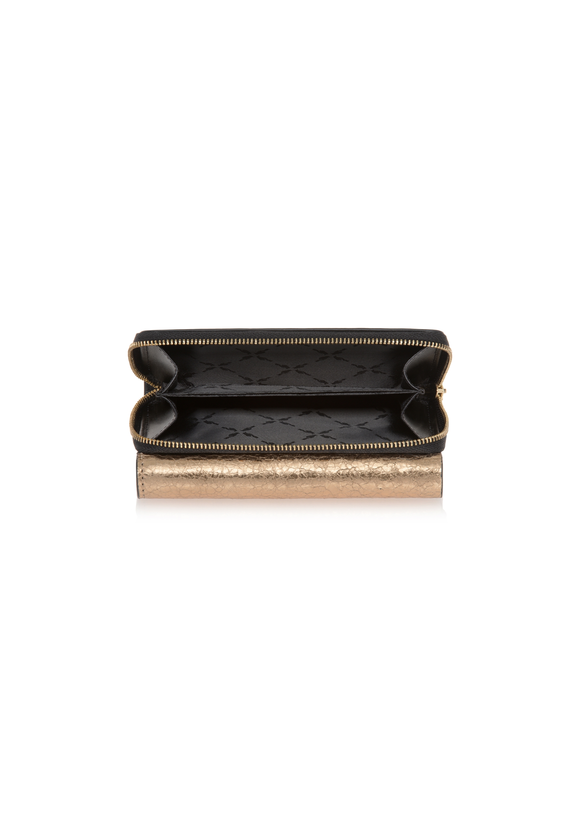 Gold leather women's wallet PORES-0876-28(Z23)-05