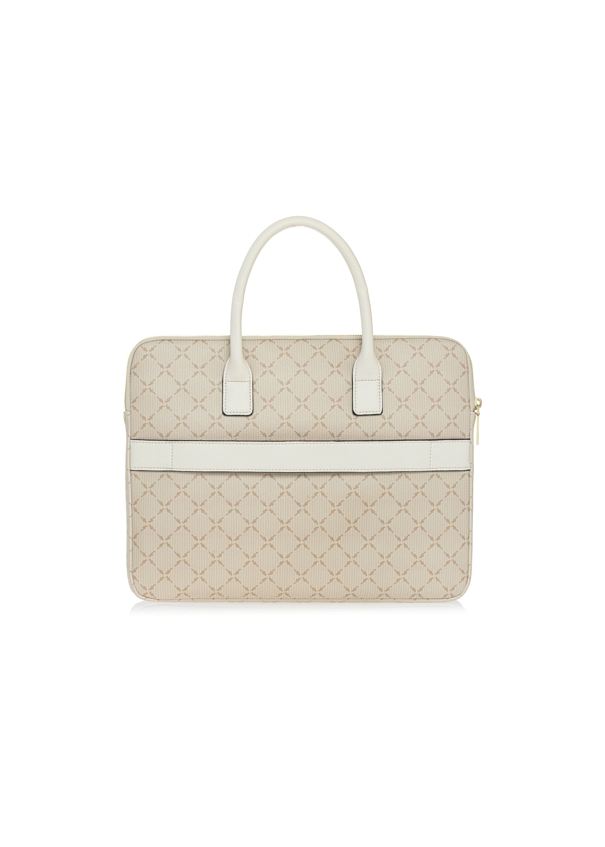 Beige women's laptop bag with monogram TOREC-1027-81(W25)-04