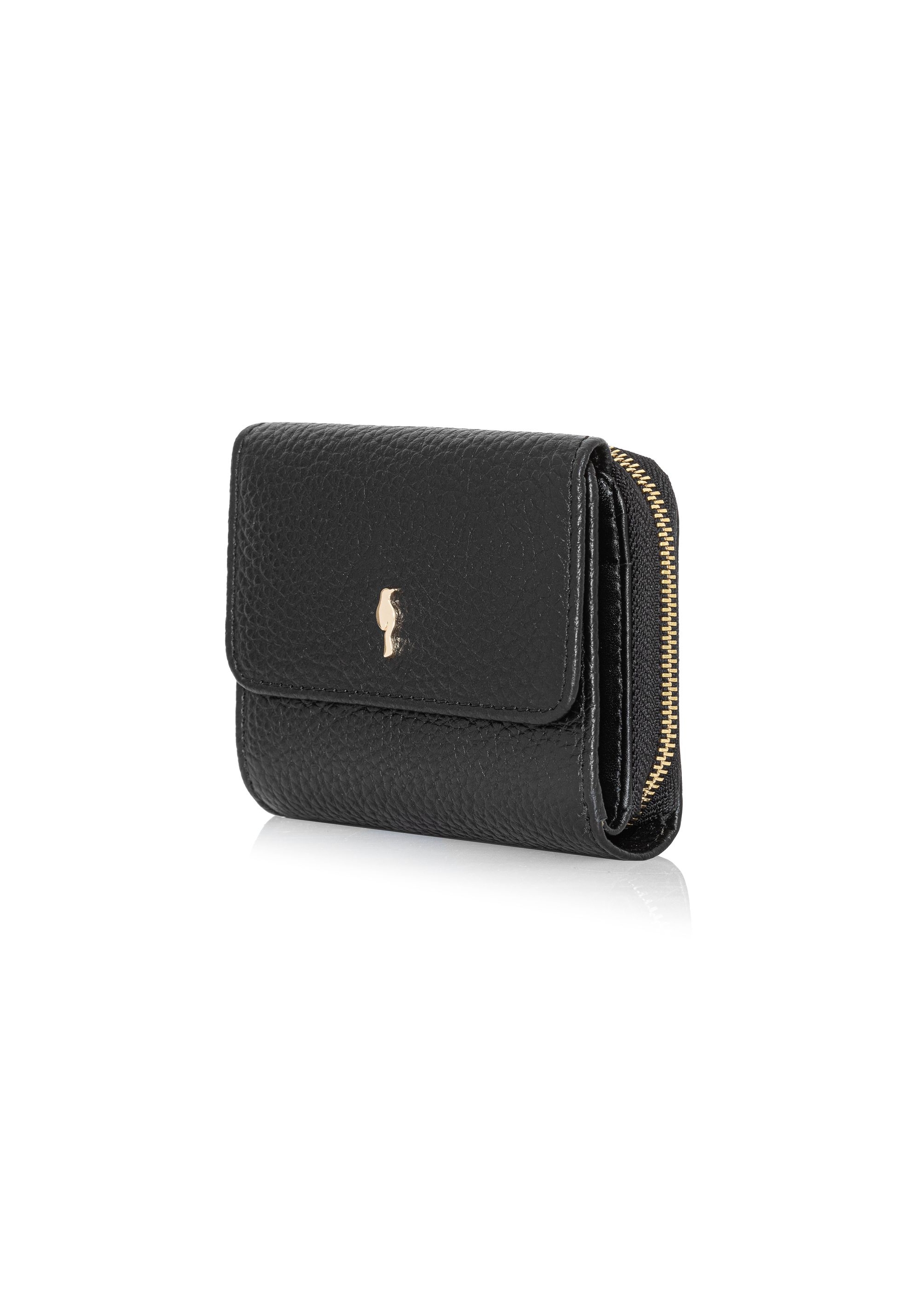 Small black leather women's wallet PORES-0802E-99(Z24)-04