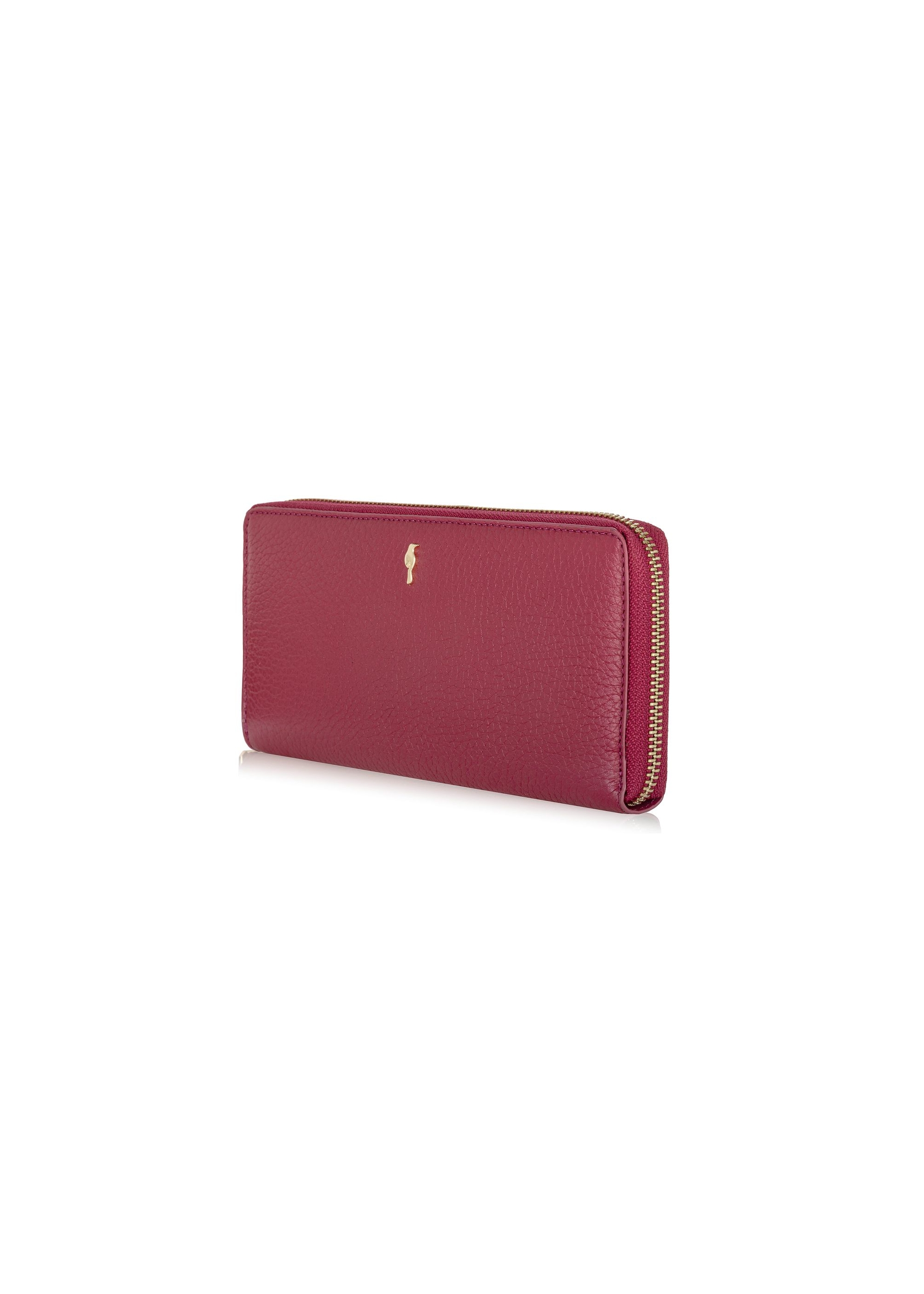 Pink leather women's belt wallet PORES-0892-34(W24)-02