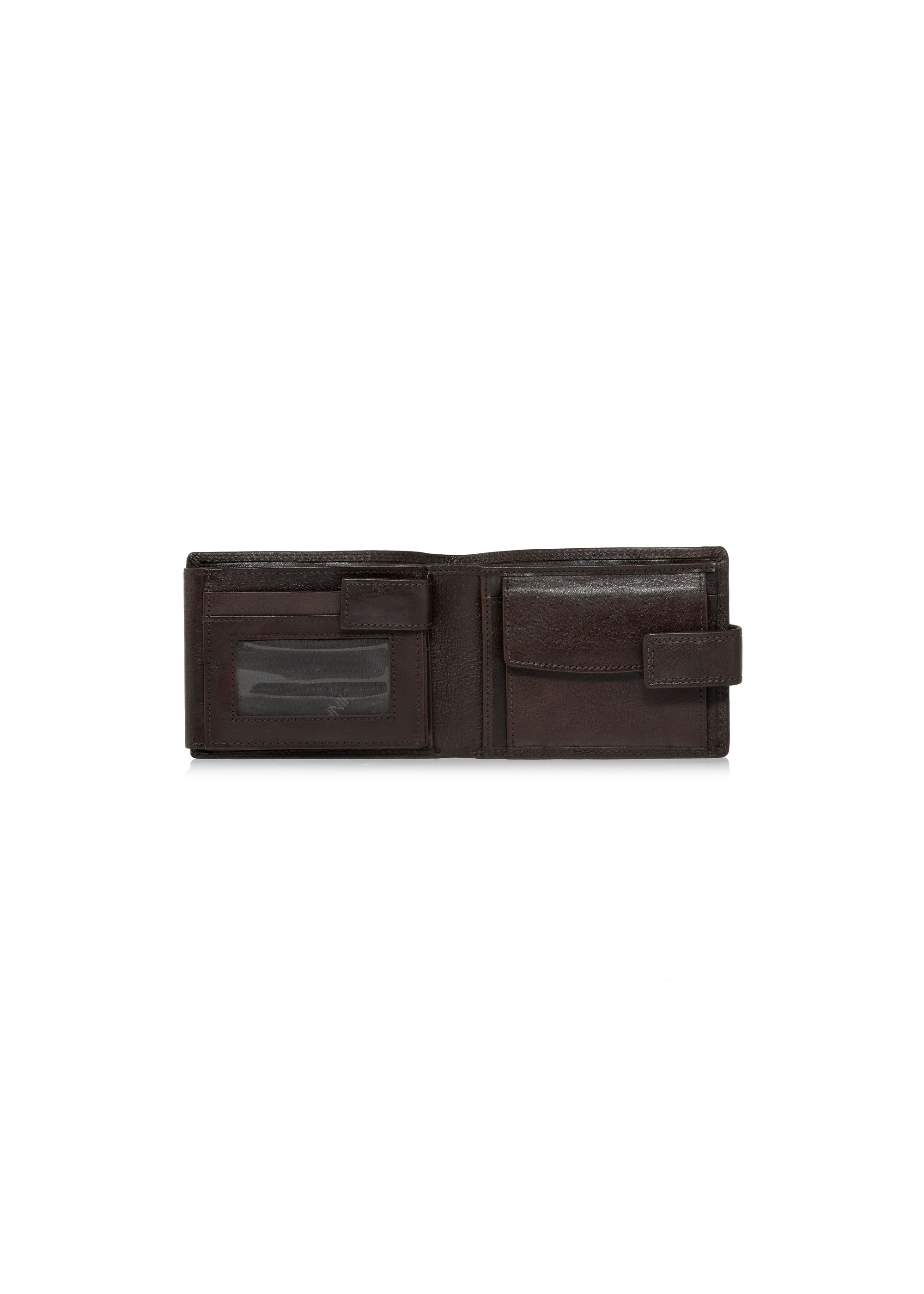 Leather clasp brown men's wallet PORMS-0606-89(W24)-04