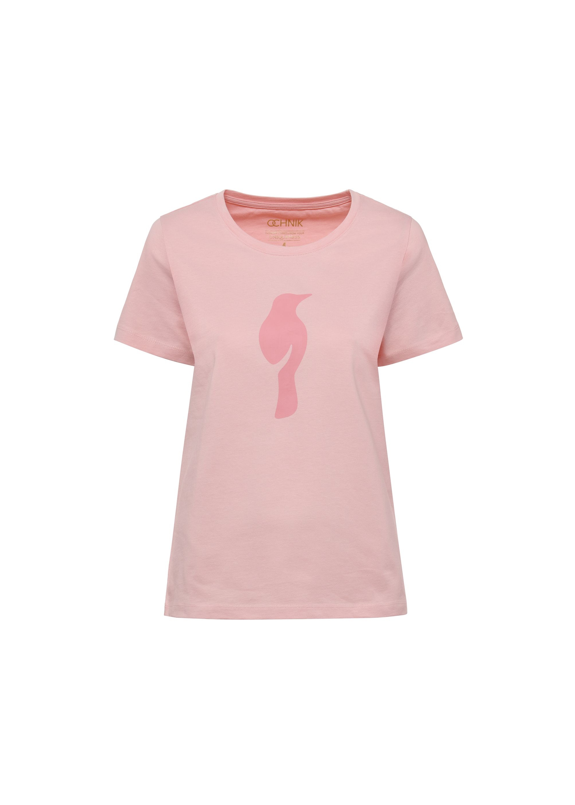 Pink women's t-shirt with logo TSHDT-0133-34(W25)-04