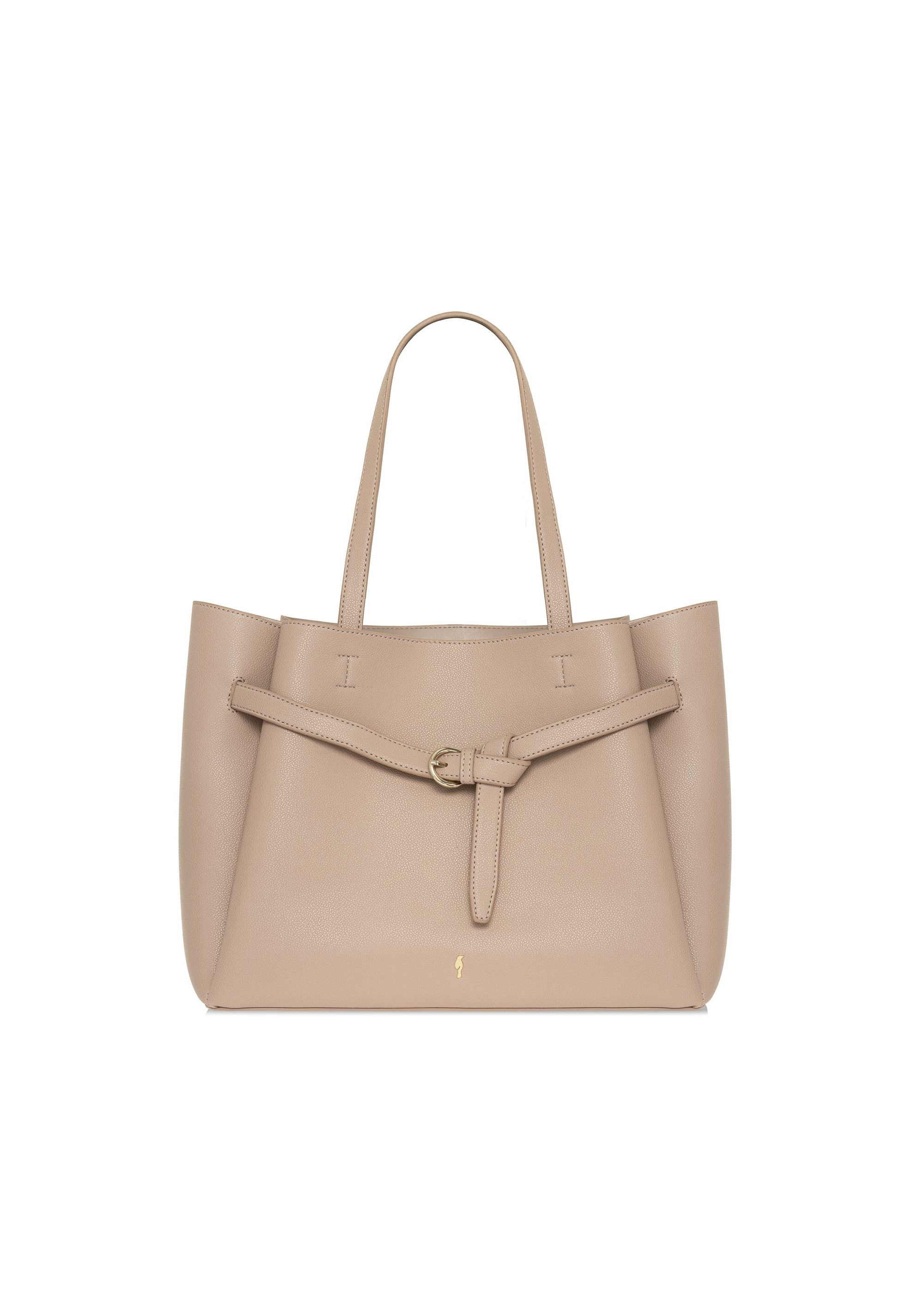 Beige women's shopper bag TOREC-1011-81(W25)-01