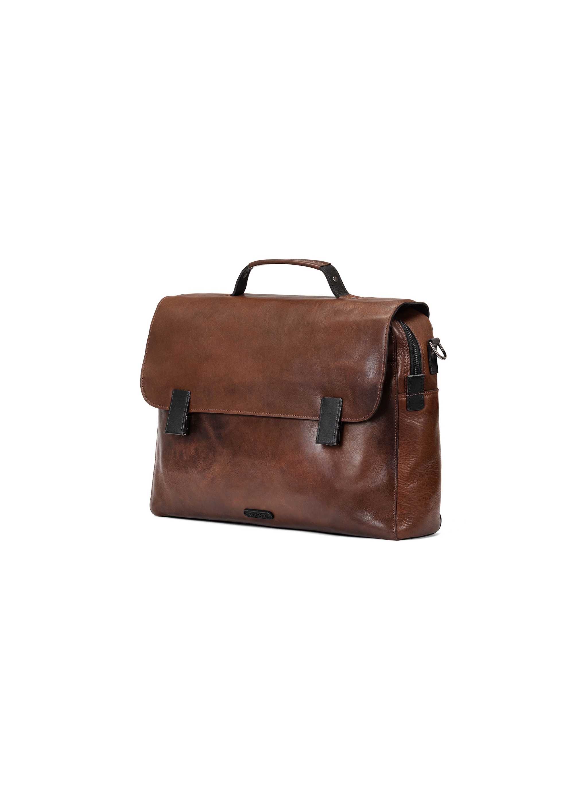 Brown leather men's briefcase TORMS-0102C-79(W25)-02