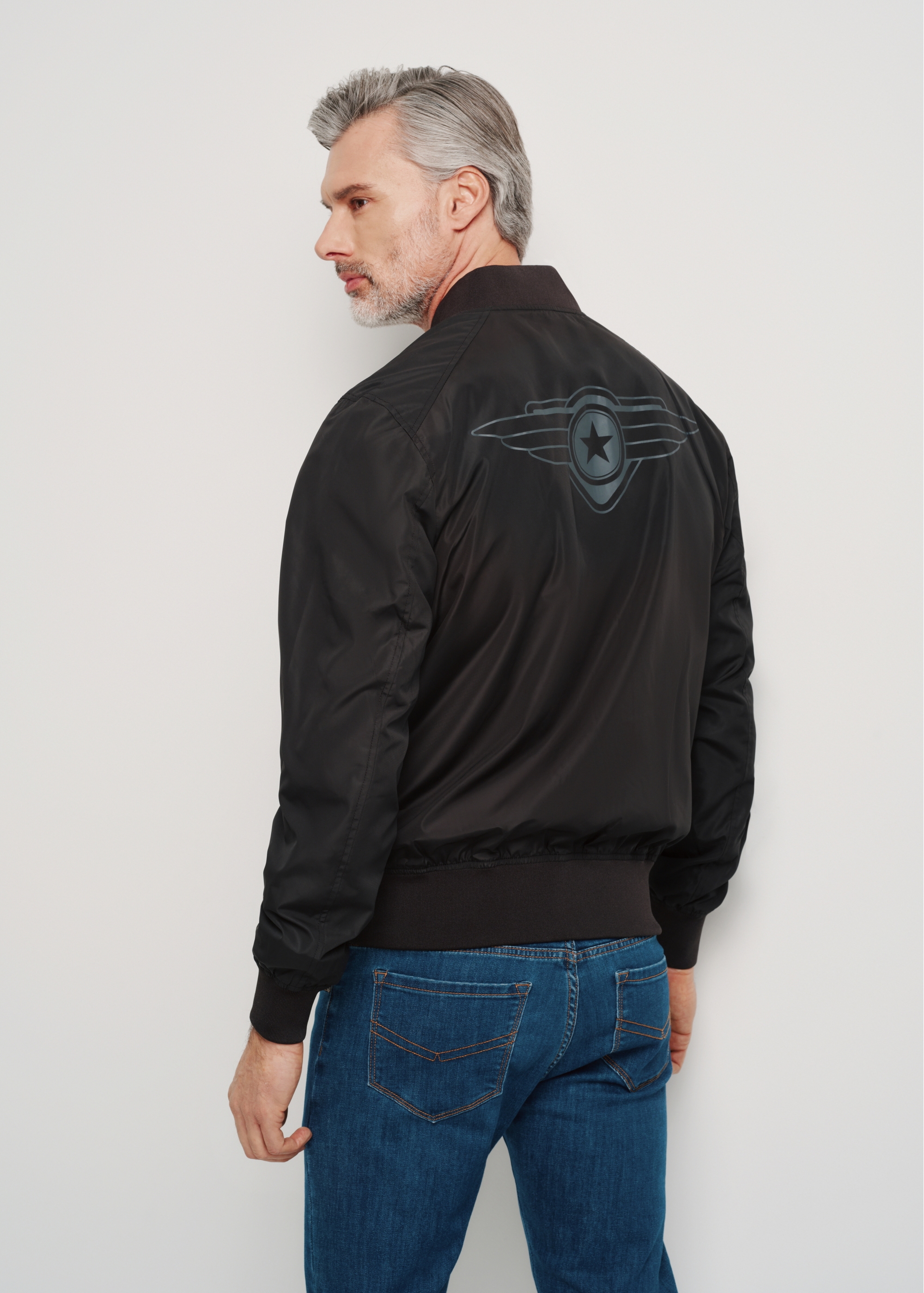 Black men's bomber jacket TOP GUN KURMT-0352-99(W24)-03