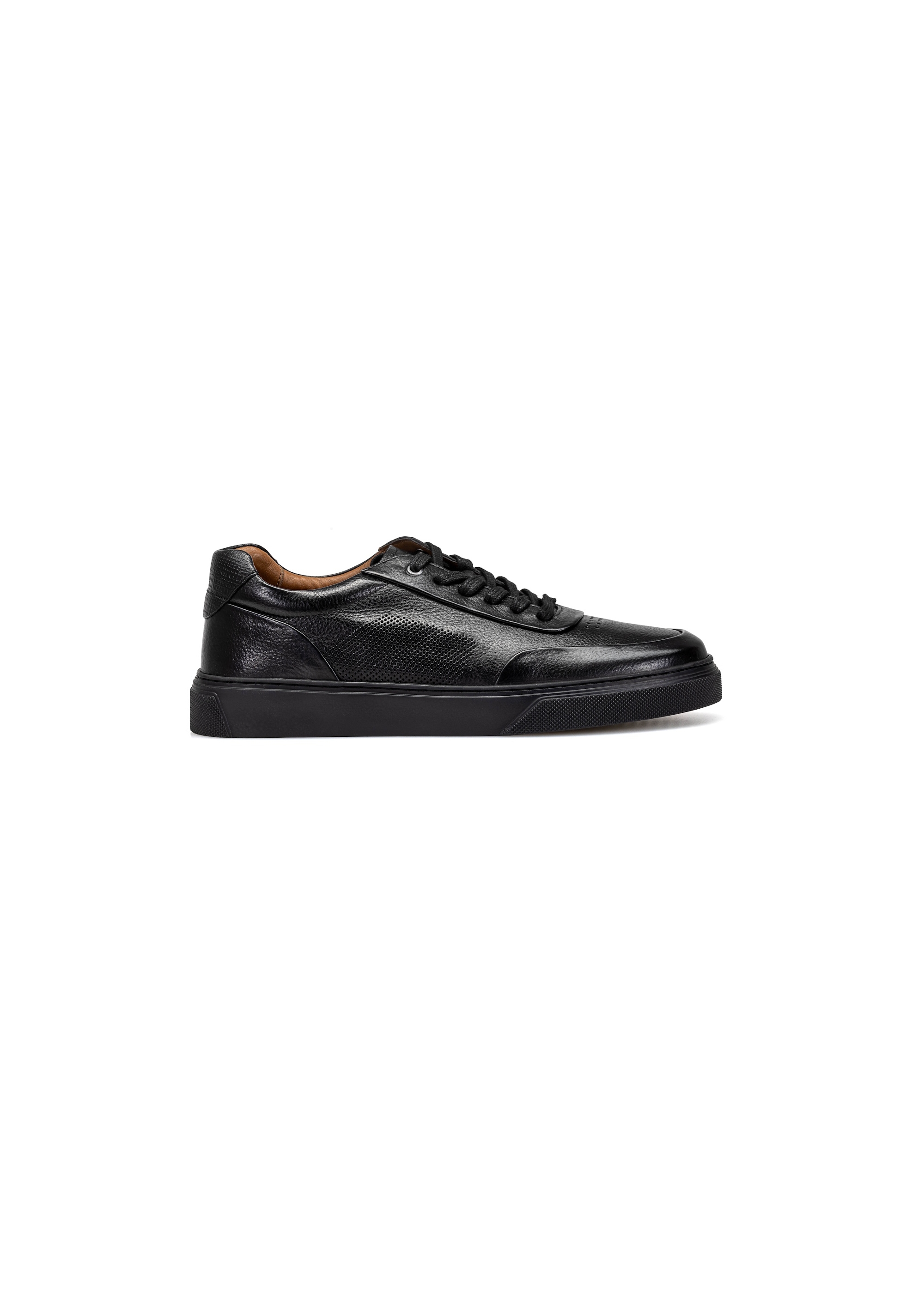 Black leather sports shoes for men BUTYM-0484-99(W25)