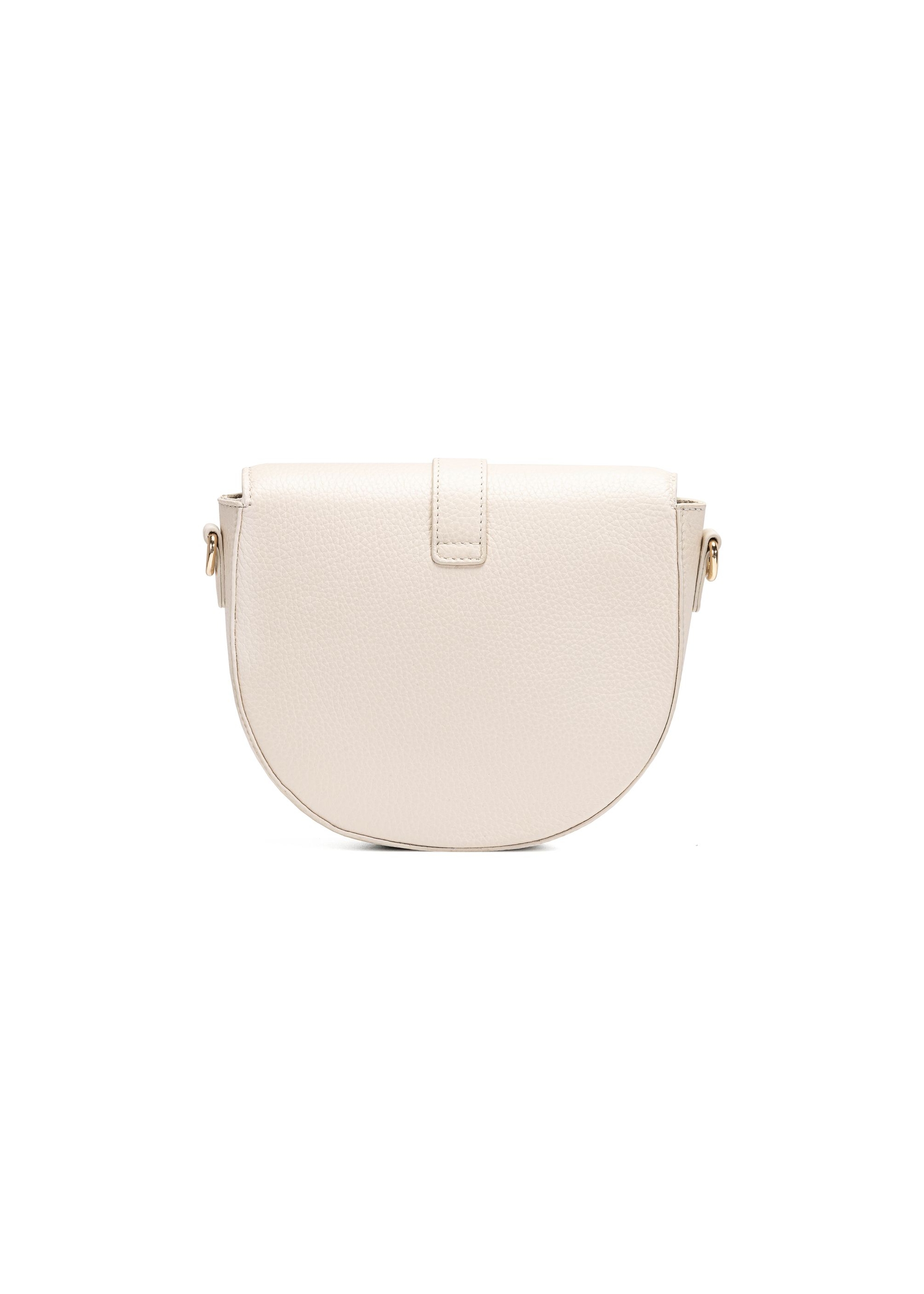 Cream leather semicircular handbag TORES-0979C-12(W25)-04