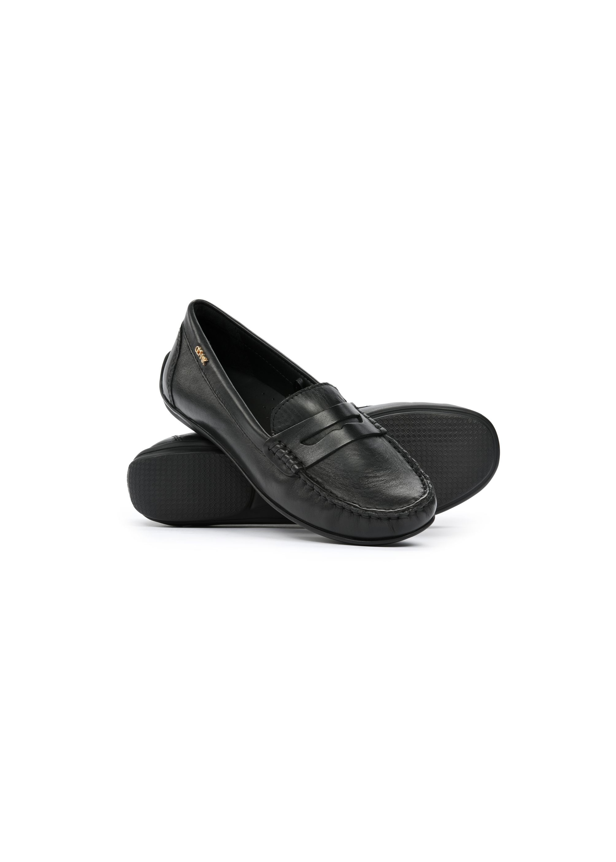 Black leather women's loafers BUTYD-1054A-99(W25)-05