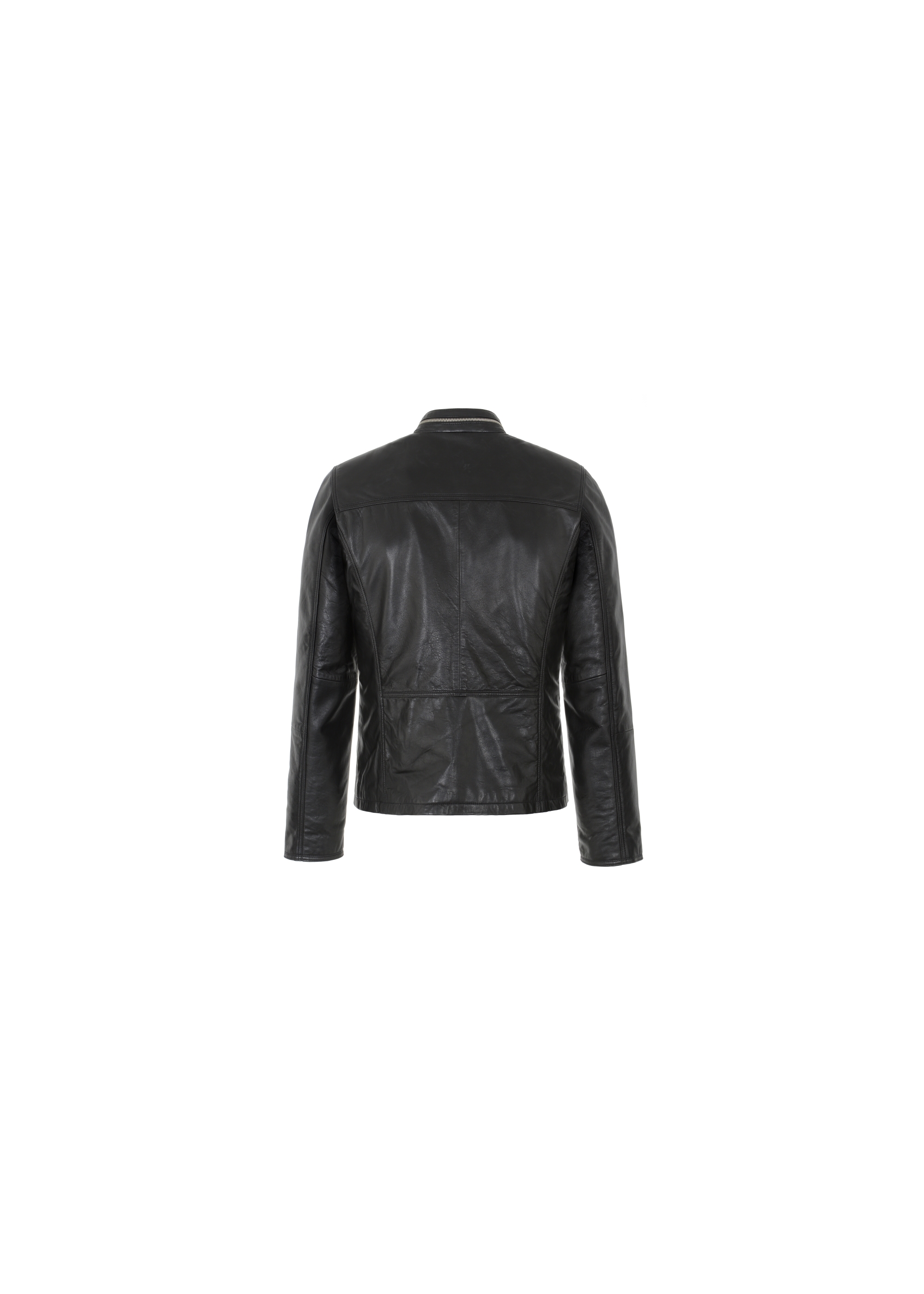 Men's leather jacket with stand-up collar KURMS-0261-5491(KS)-04