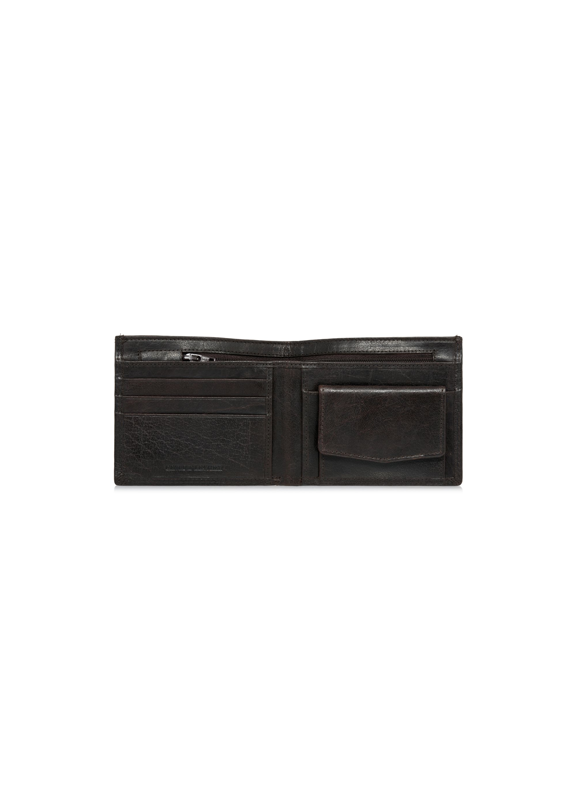 Brown unbuttoned leather men's wallet PORMS-0555-89(W24)-03