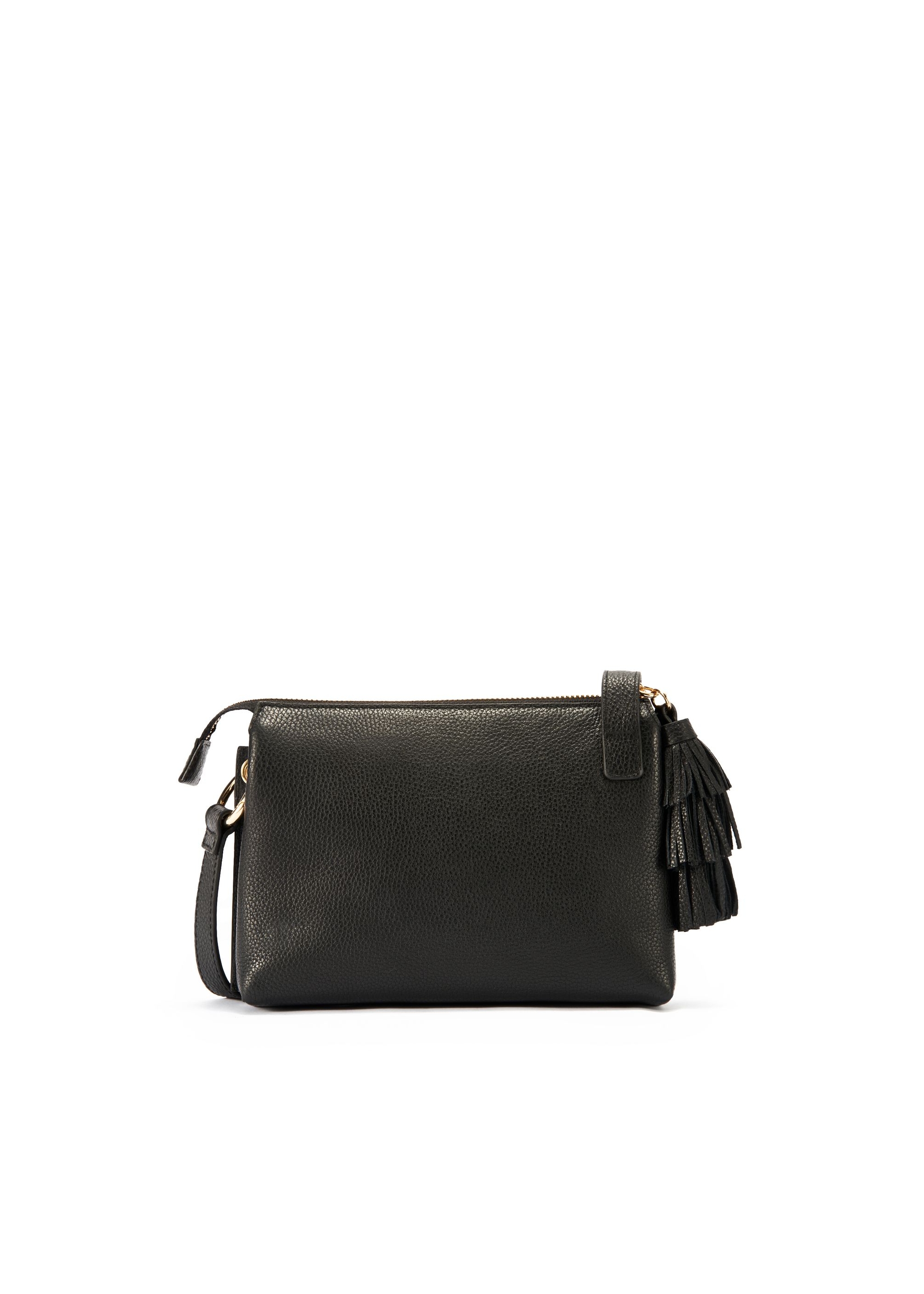 Black leather small messenger bag TORES-1092-99(W25)-04