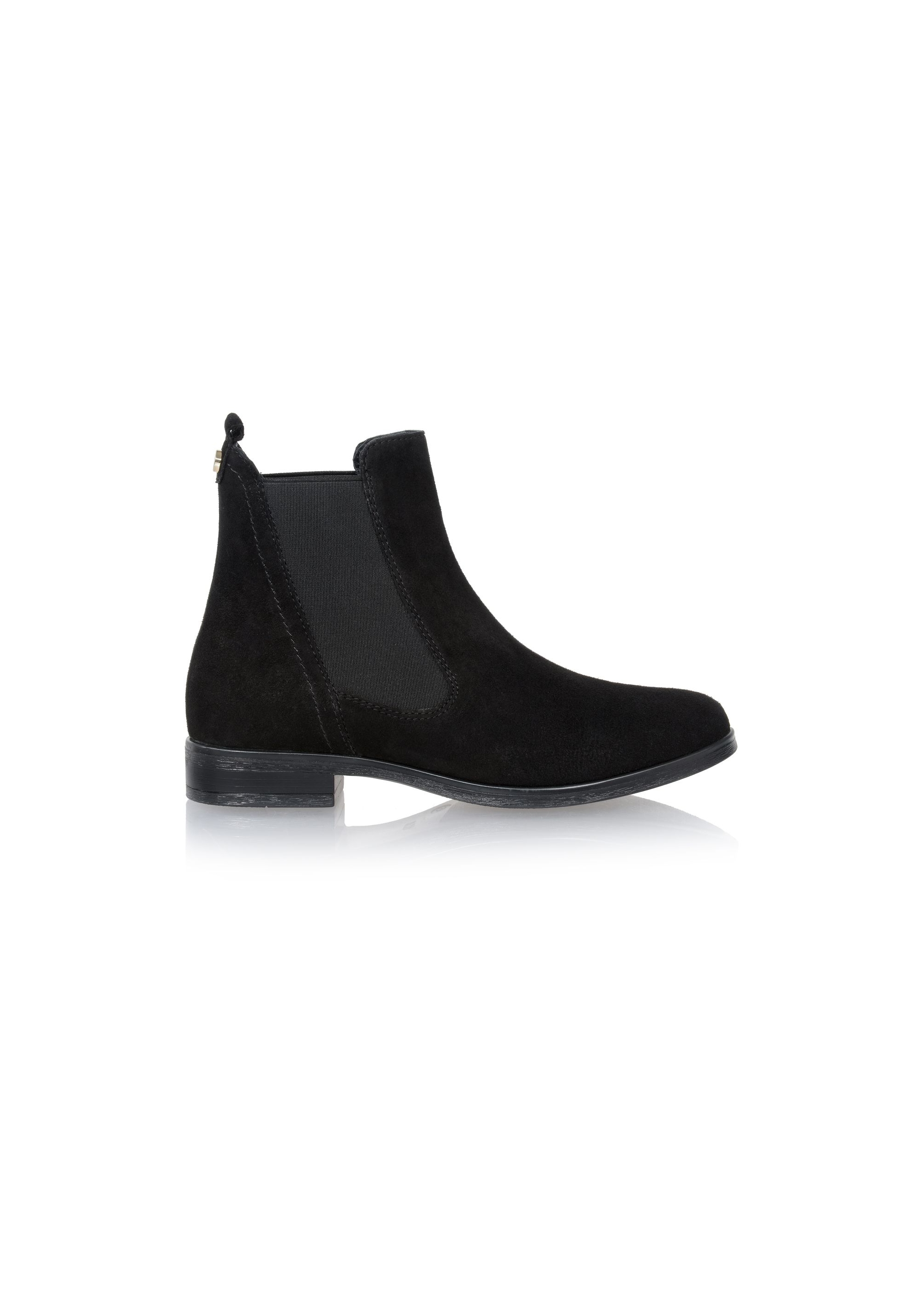 Women's suede black leather boots BUTYD-1009-98(Z24)-01