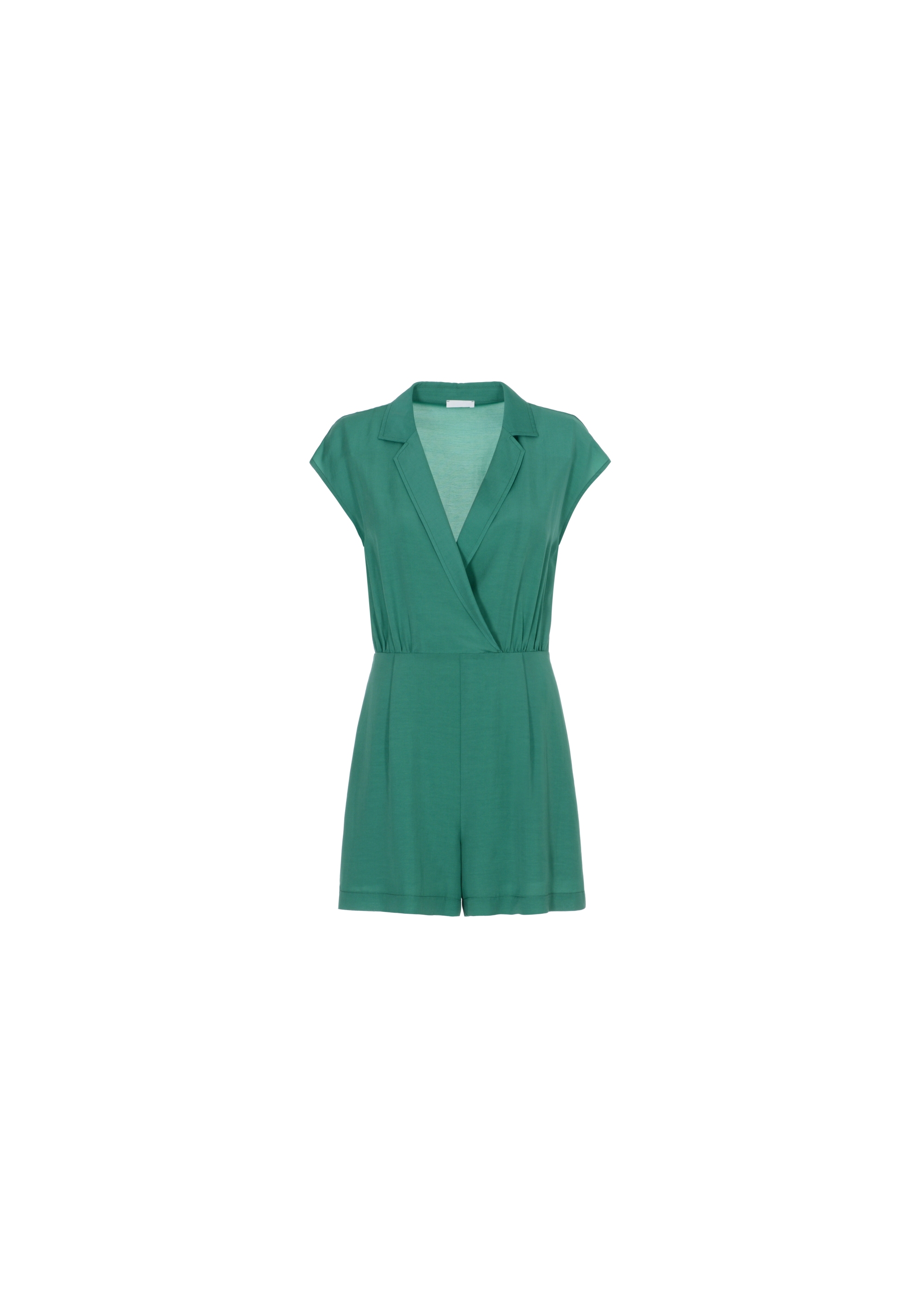 Women's short green jumpsuit KOBDT-0004-51(W21)-03