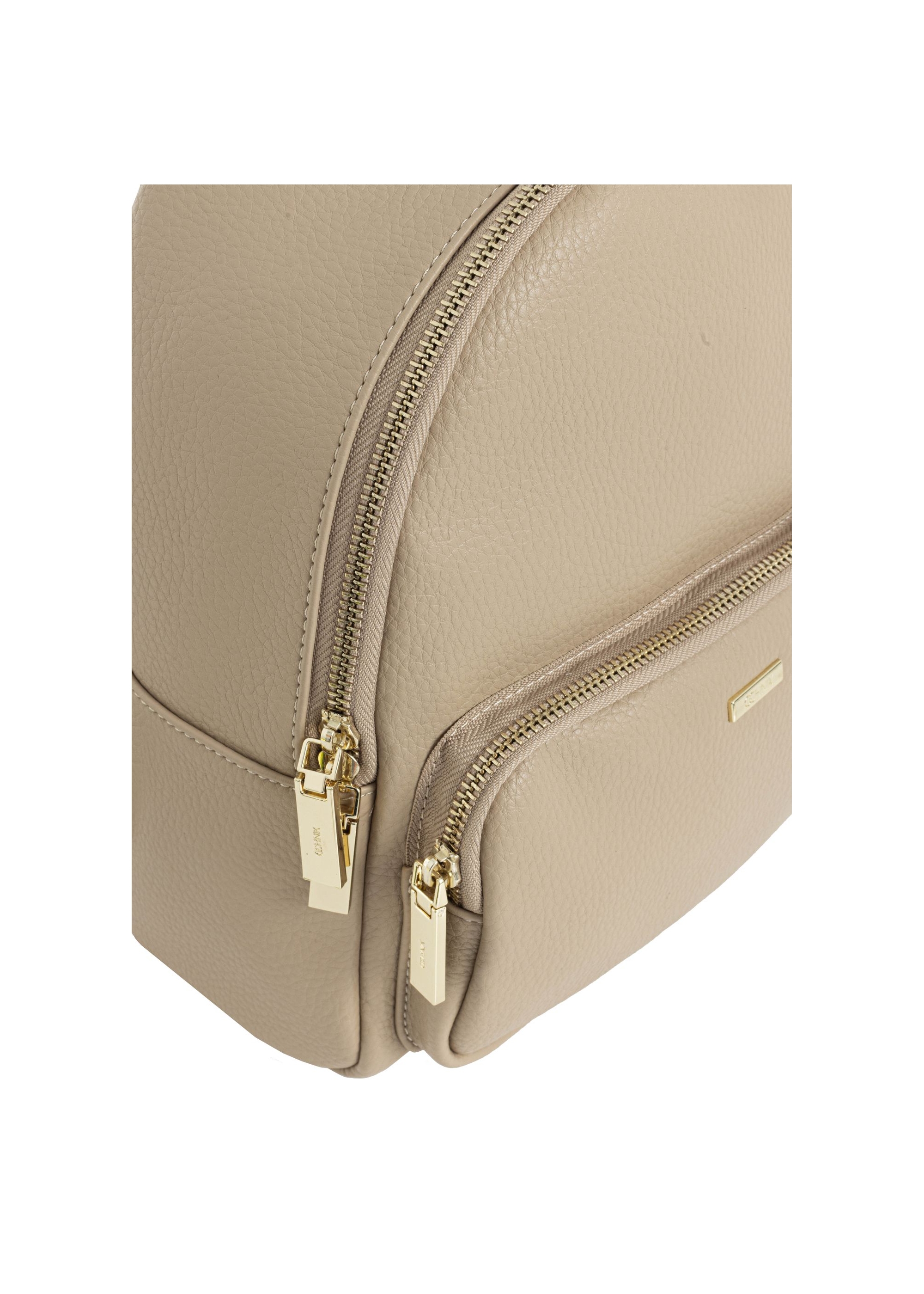 Beige women's backpack made of imitation leather TOREC-1014-81(W25)-06