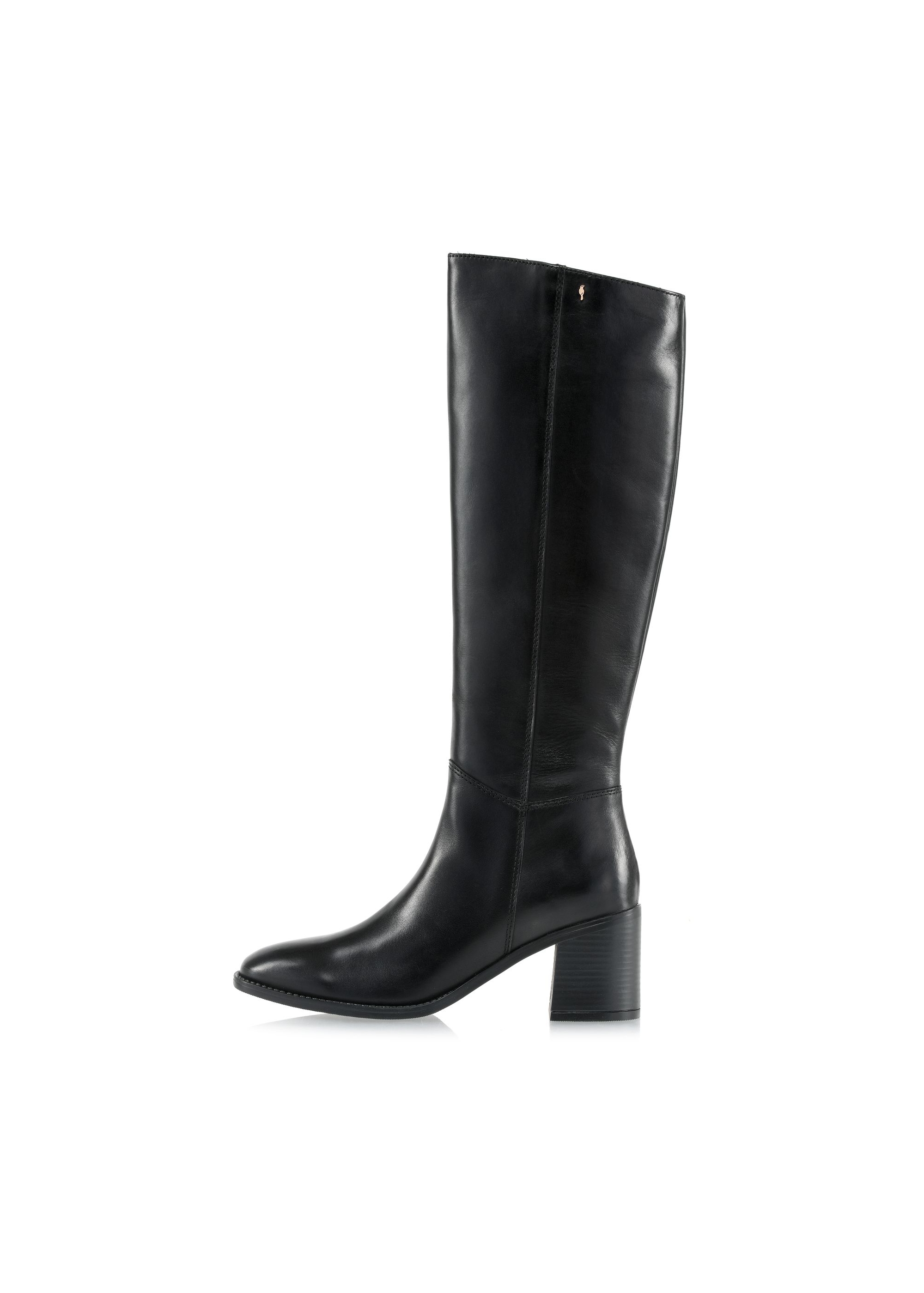 Black leather high heel boots BUTYD-1100-99(Z24)-03