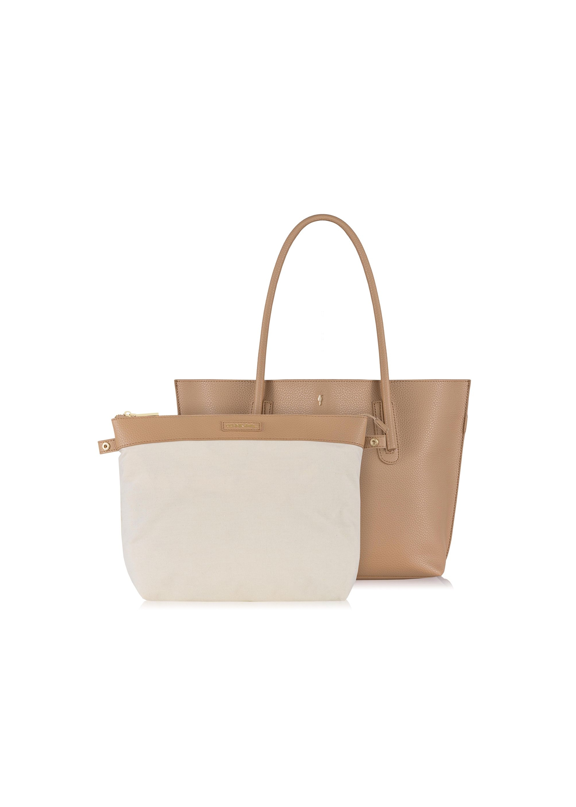 Beige women's shopper bag TOREC-0938A-82(W25)-06