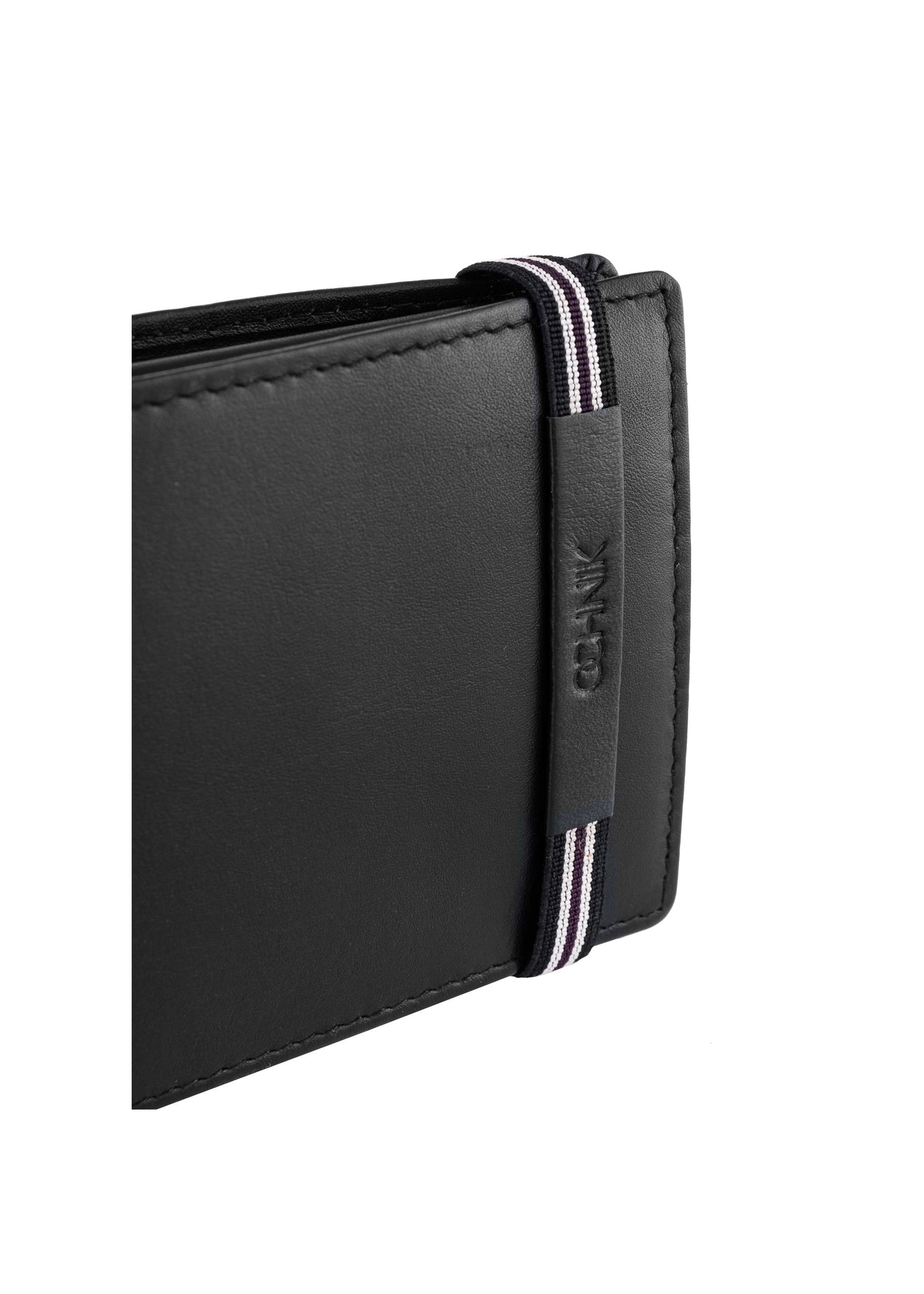 Men's leather wallet with elastic band PORMS-0517-99(W24)-06