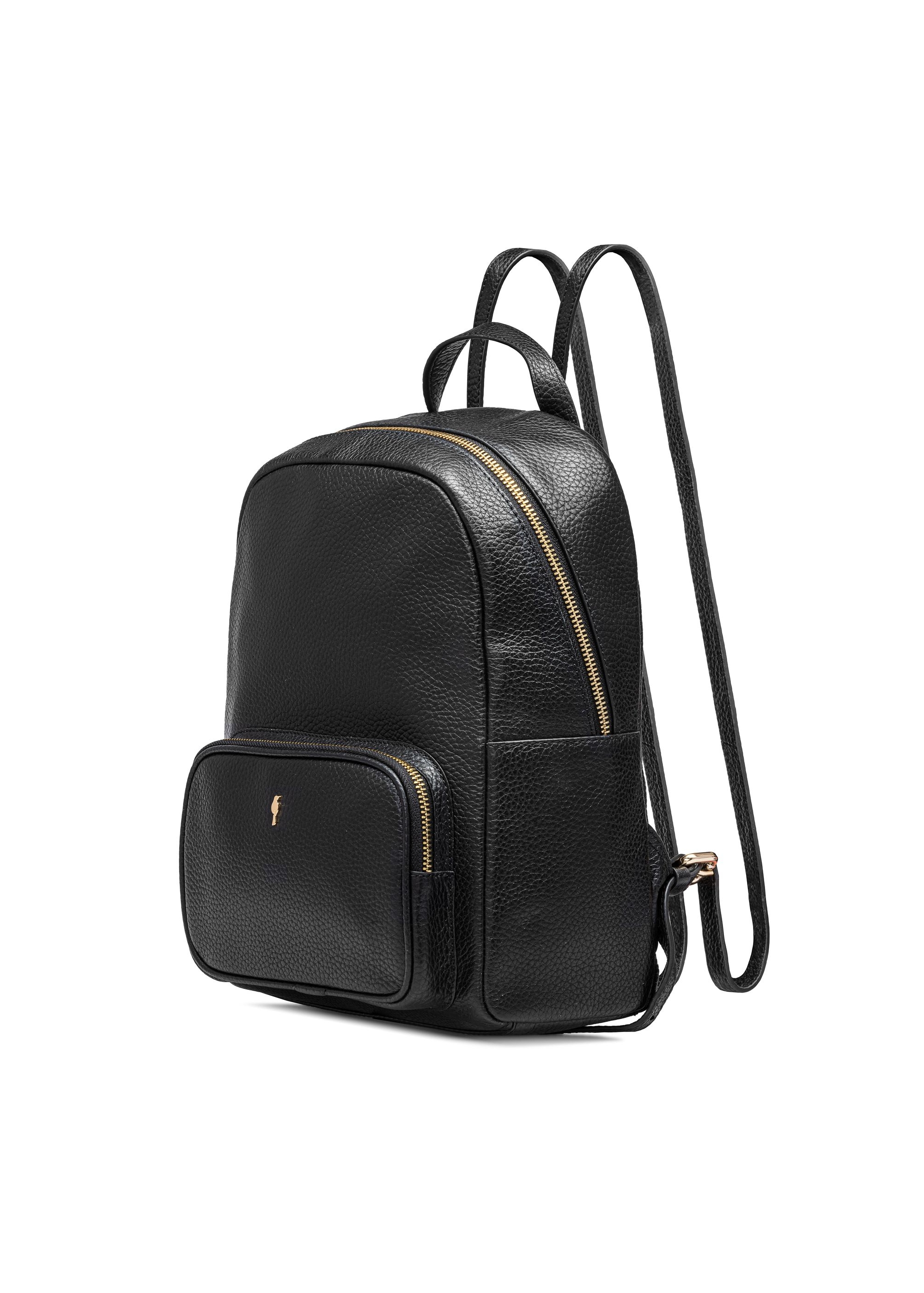 Black leather women's backpack TORES-1072C-99(W25)-02