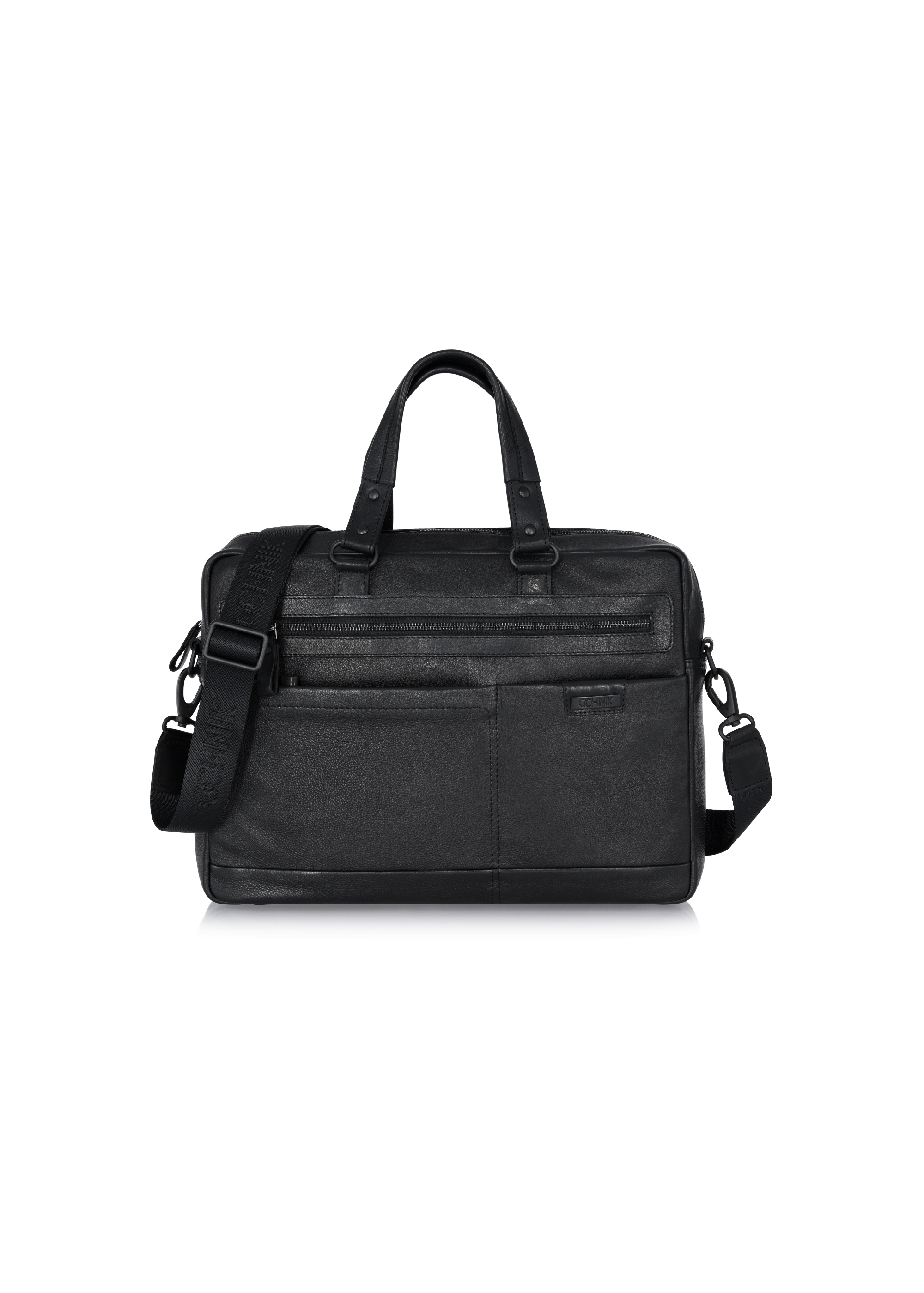 Black leather briefcase for men TORMS-0415-99(W24)-01