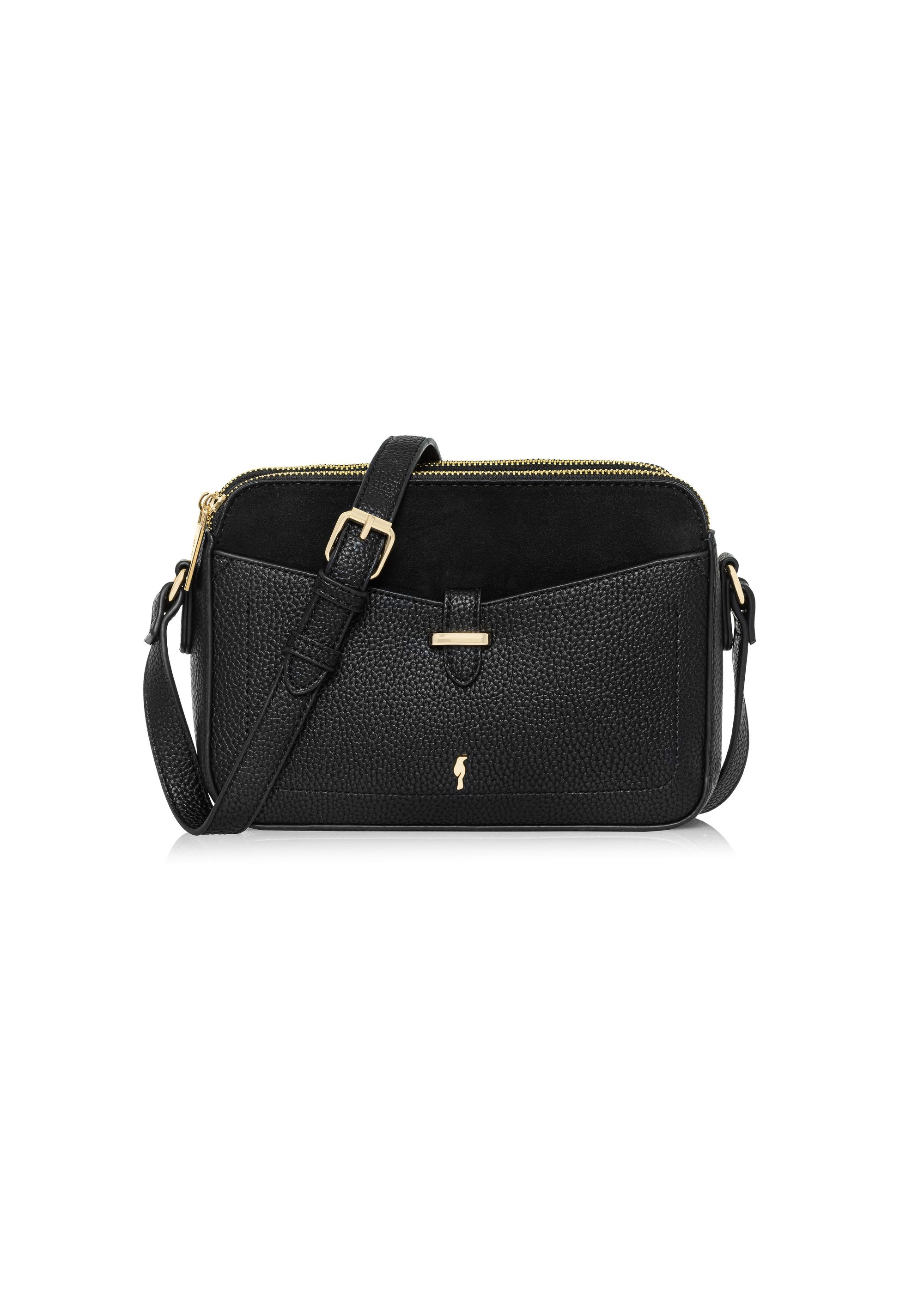 Black women's handbag with strap TOREC-0830A-99(W25)-01