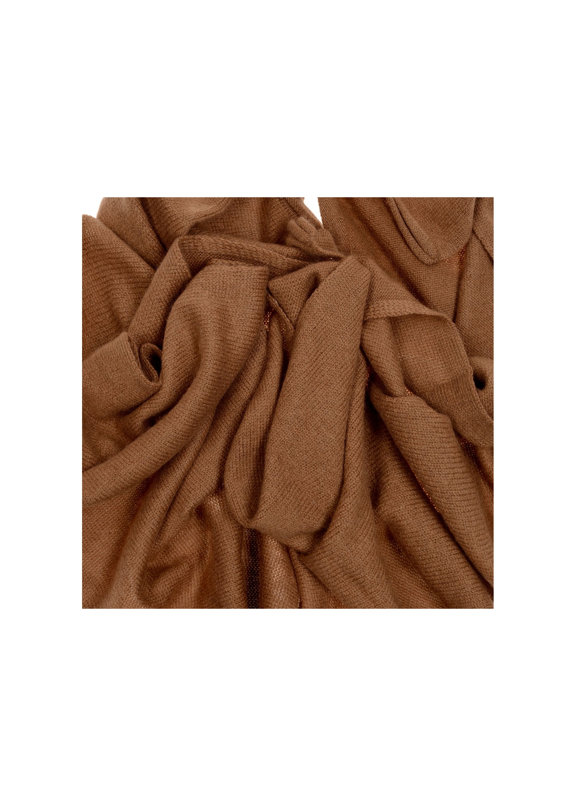 Cashmere caramel scarf for women SZADT-0093-24(Z24)-03