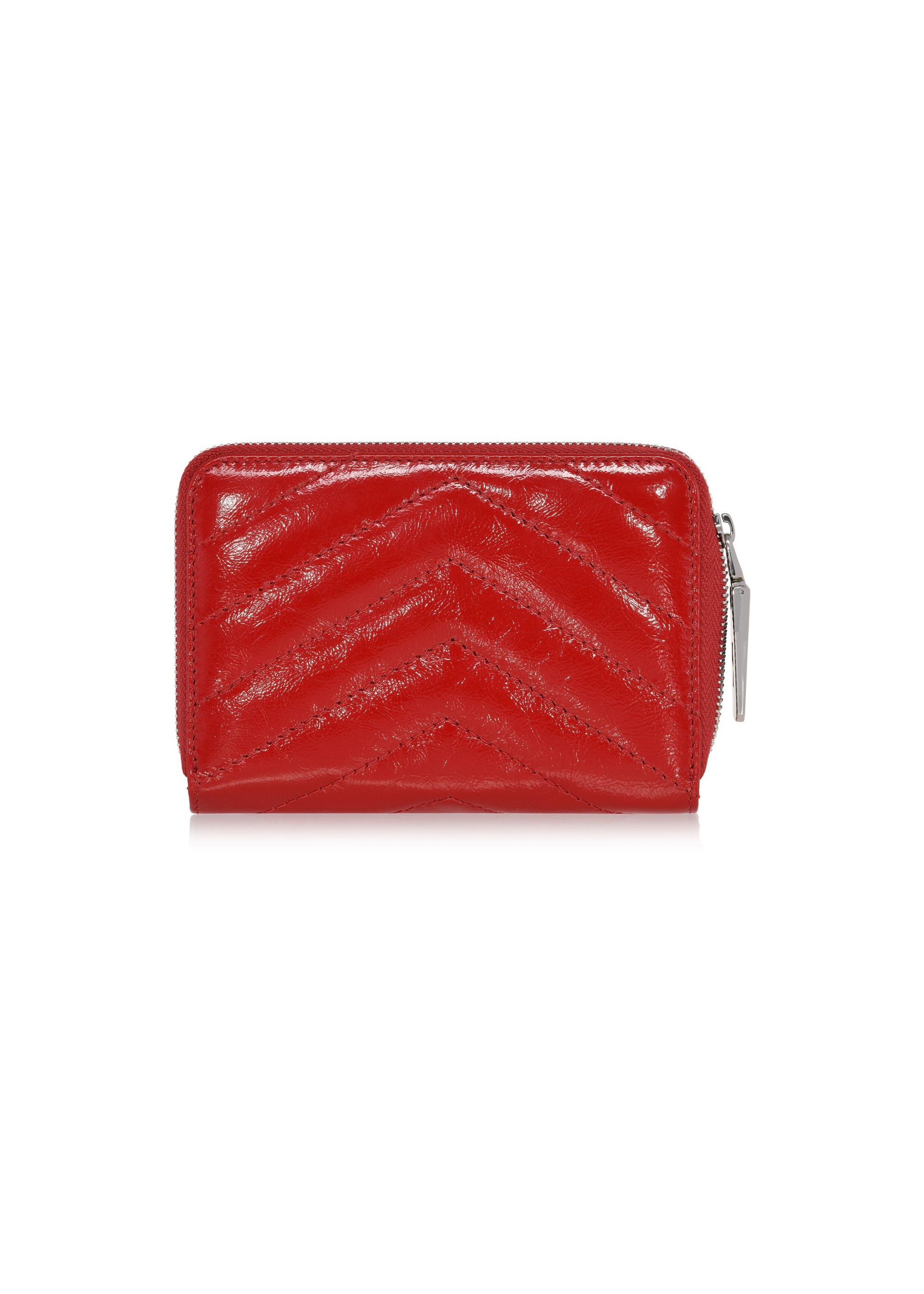 Red leather medium women's wallet PORES-0942-41(Z24)-03