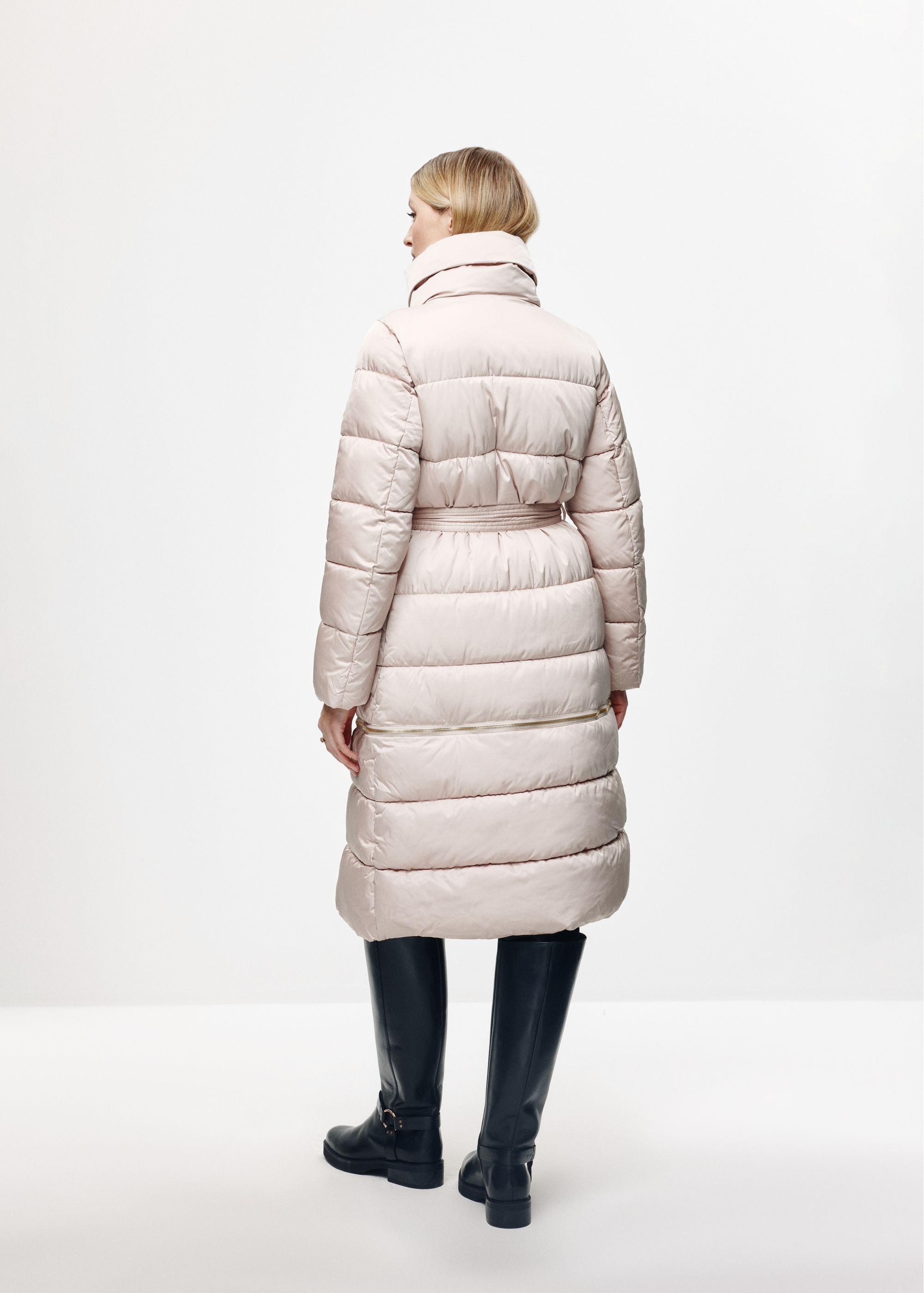 Beige quilted women's winter jacket KURDT-0546-80(Z24)