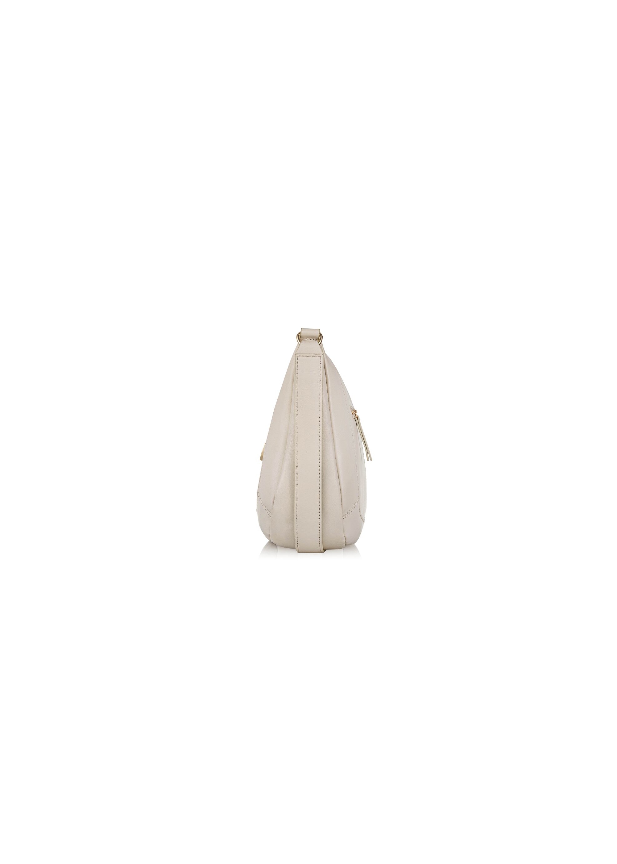 Beige leather women's hobo bag TORES-1041O-81(Z24)-03