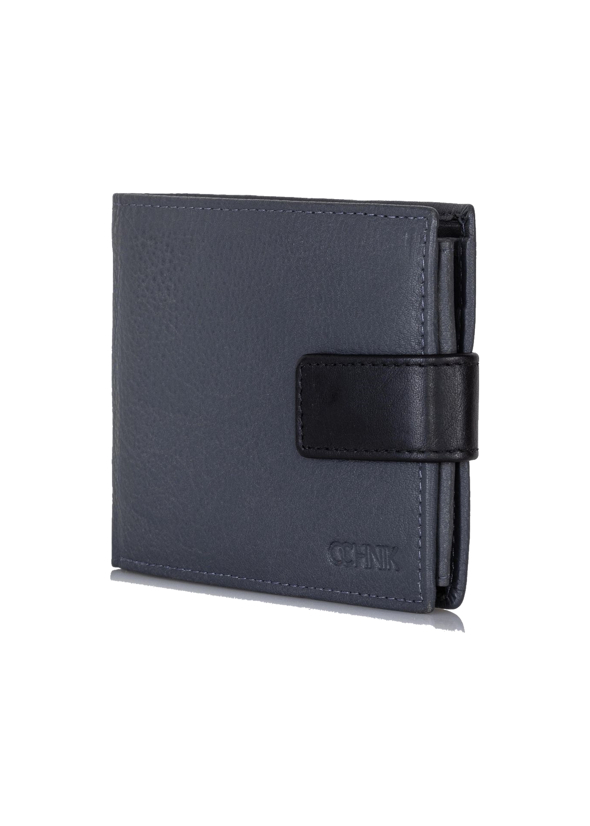 Small graphite leather men's wallet PORMS-0546-95(Z23)-02