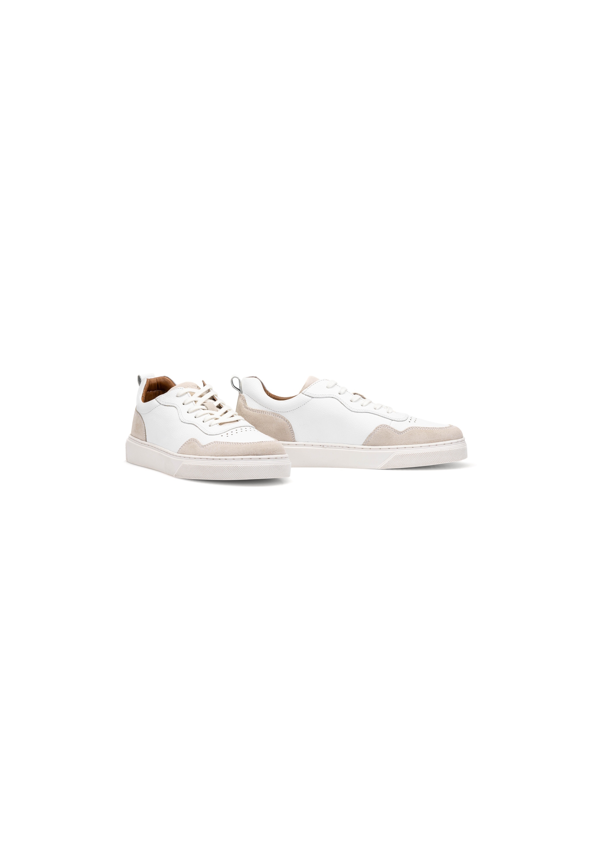 White leather men's sneakers BUTYM-0485-11(W25)-02