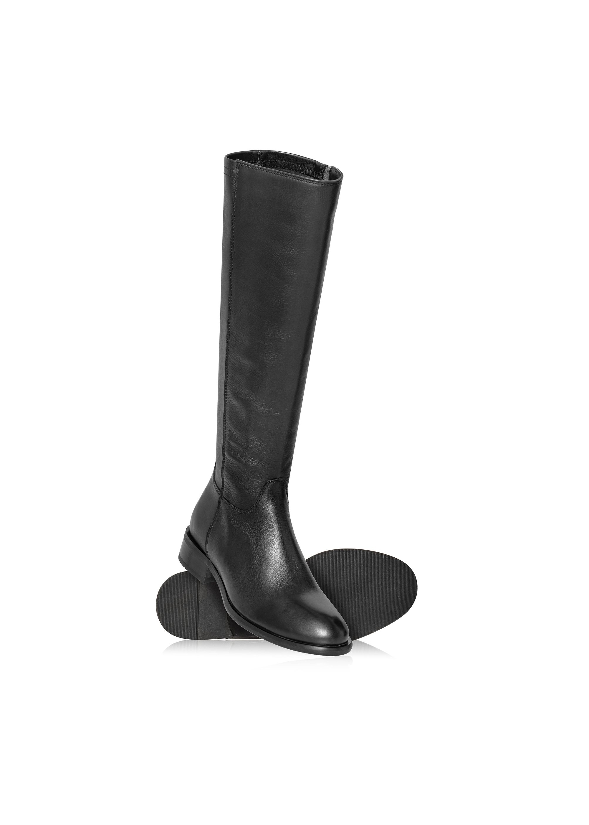 Black leather boots BUTYD-1135-99(Z24)-06